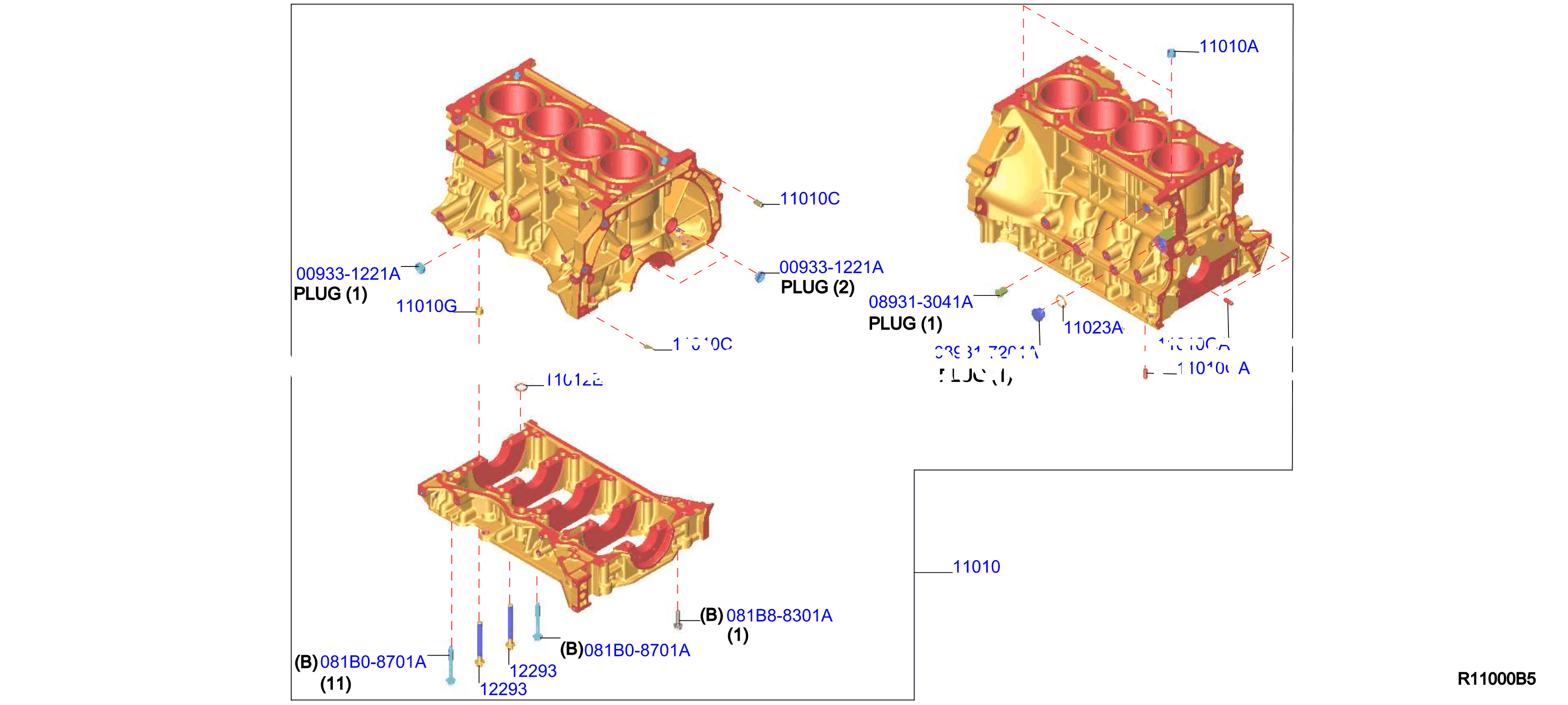 Cylinder Block Oil Pan Component Parts
