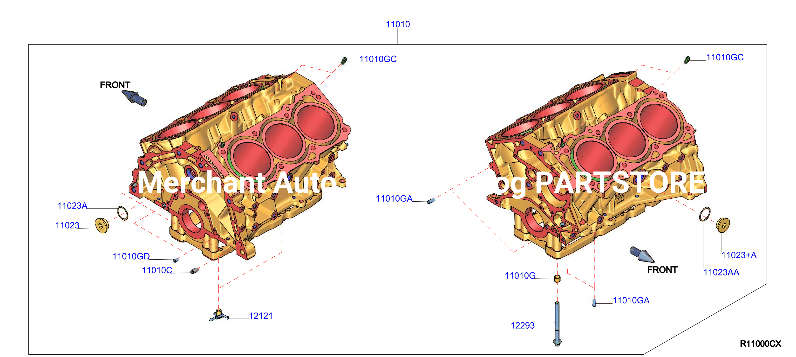 Cylinder Block Oil Pan Component Parts