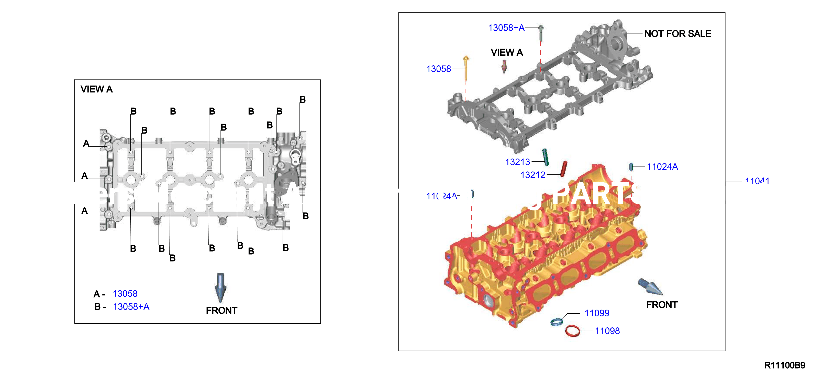 Cylinder Head Rocker Cover Component Parts