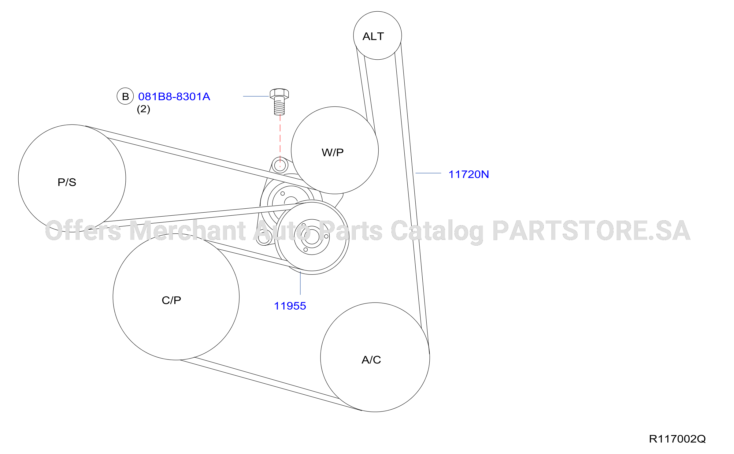Fan Compressor Power Steering Belt Belts