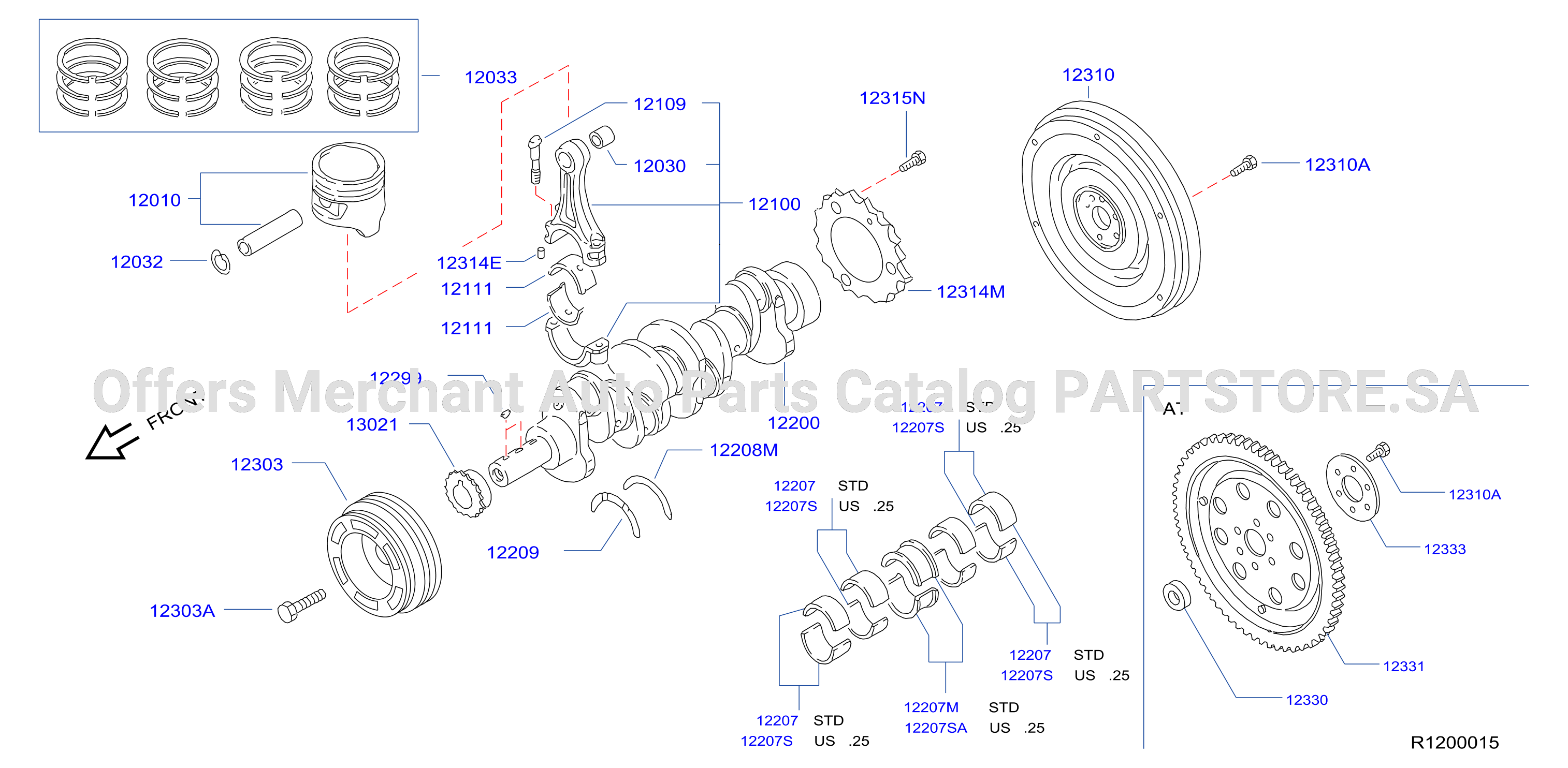 Piston Crankshaft Flywheel Piston Crankshaft Flywheel