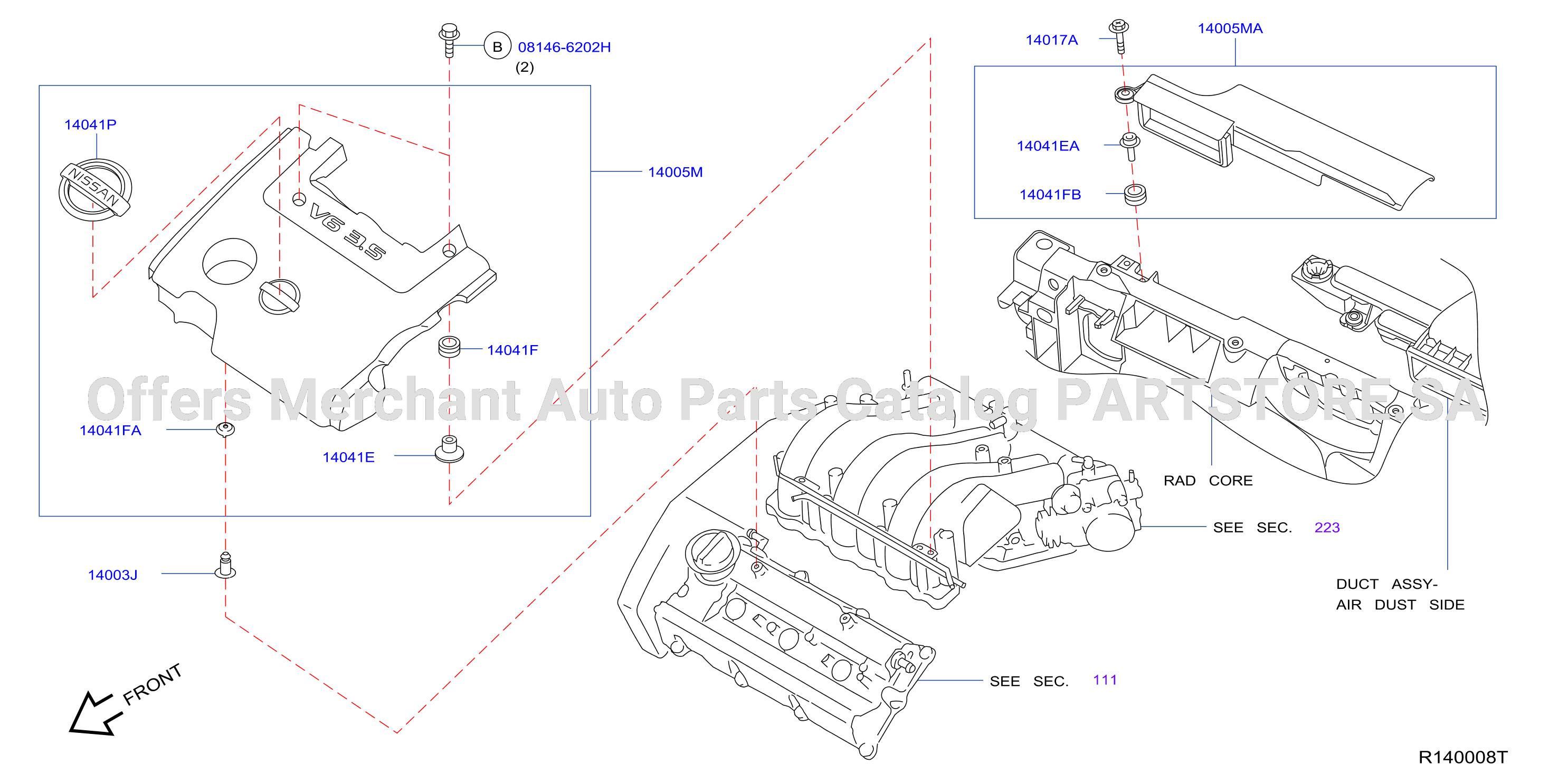 Manifold Engine Cover Parts