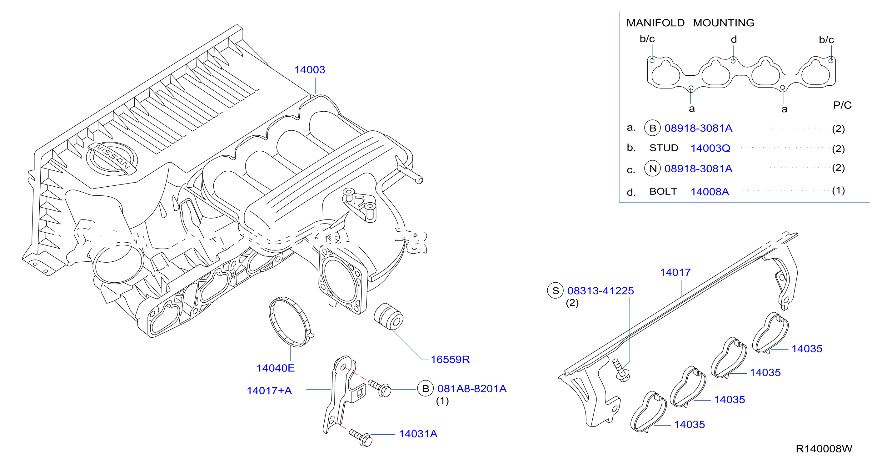 Manifold Intake Parts
