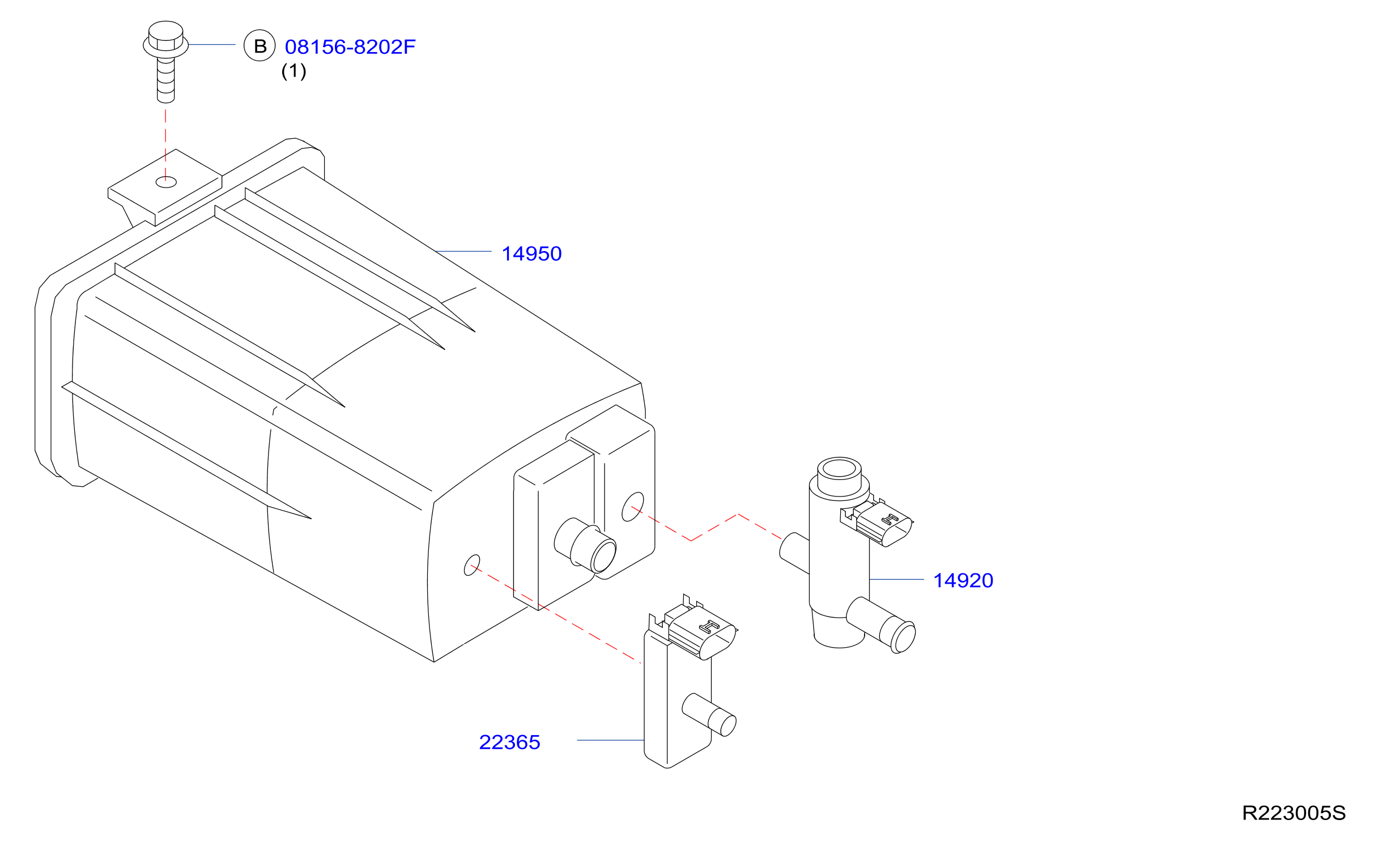 Engine Control Vacuum Piping Rear Canister