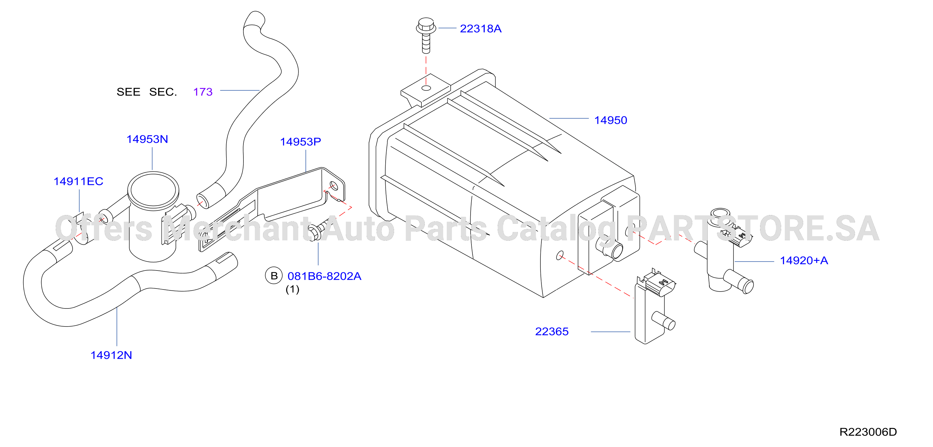 Engine Control Vacuum Piping Rear