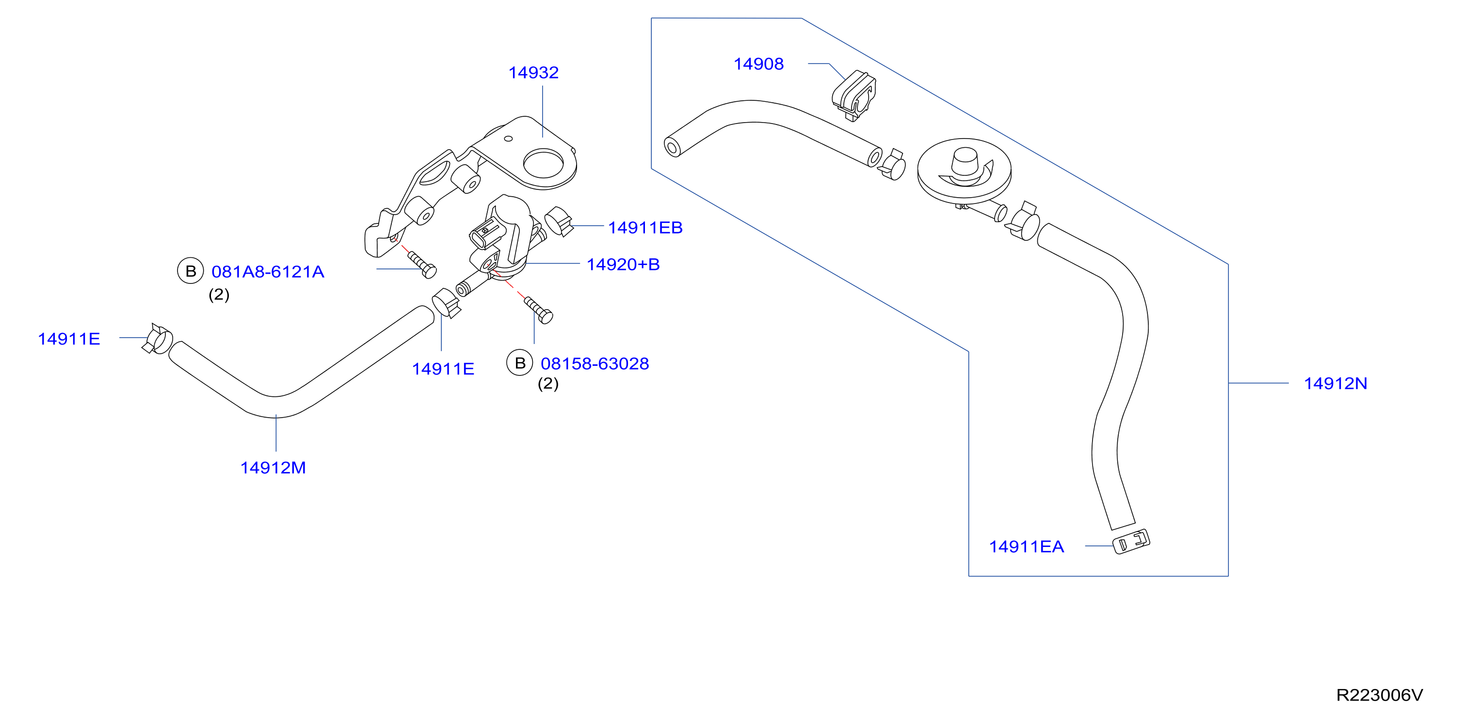 Engine Control Vacuum Piping Evap Piping