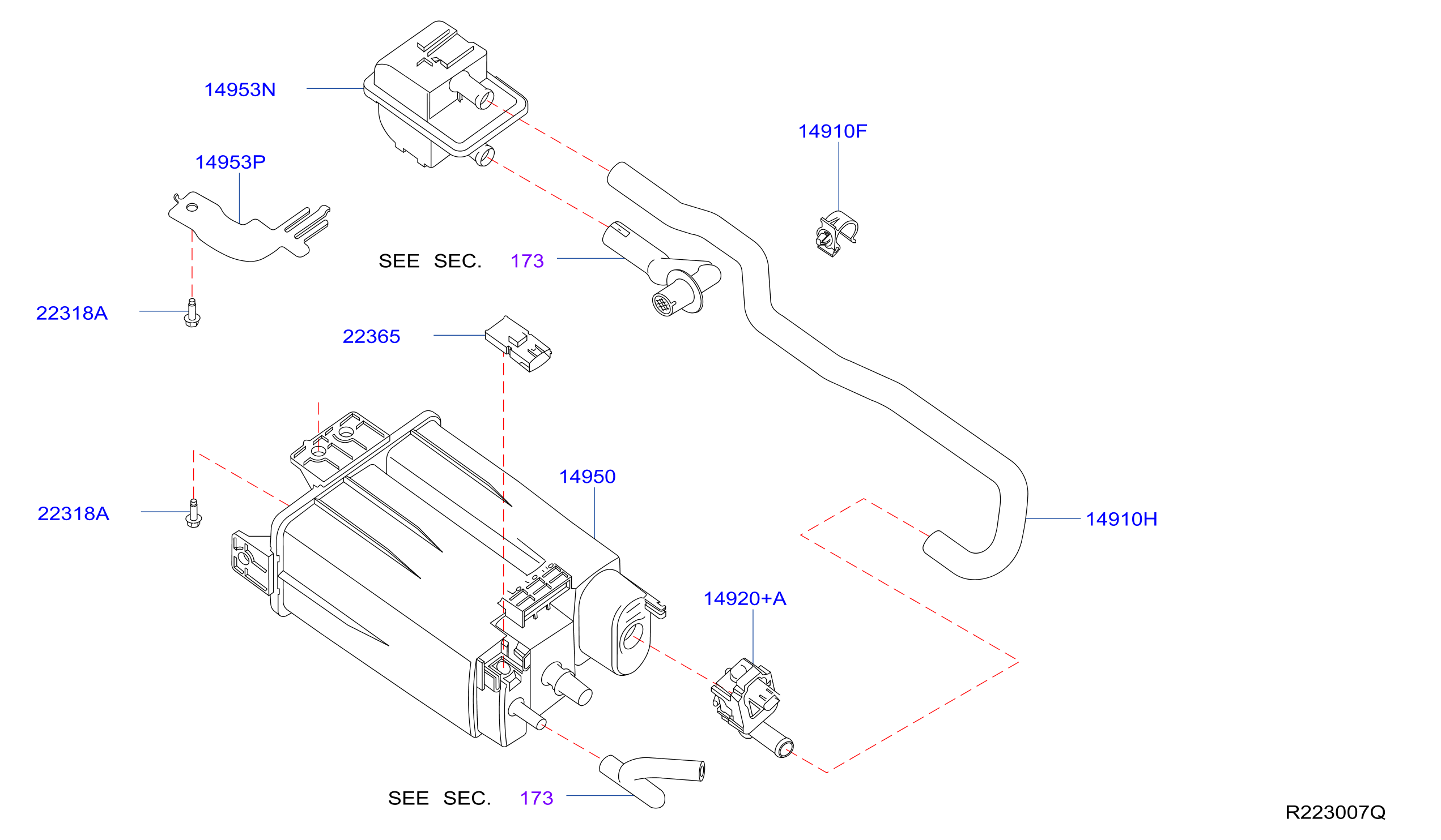Engine Control Vacuum Piping Canister
