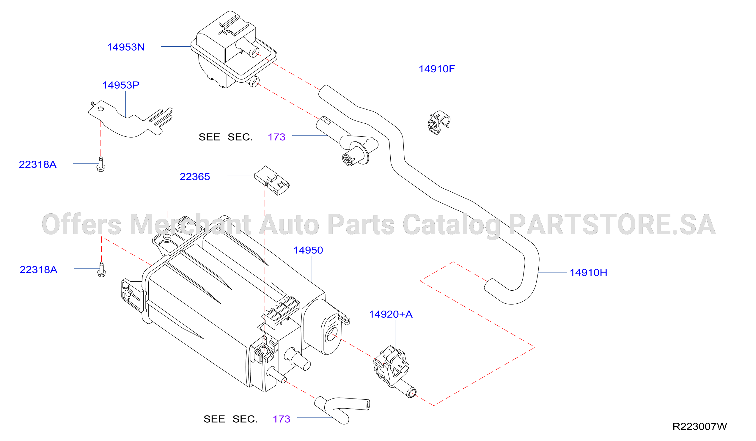 Engine Control Vacuum Piping Canister