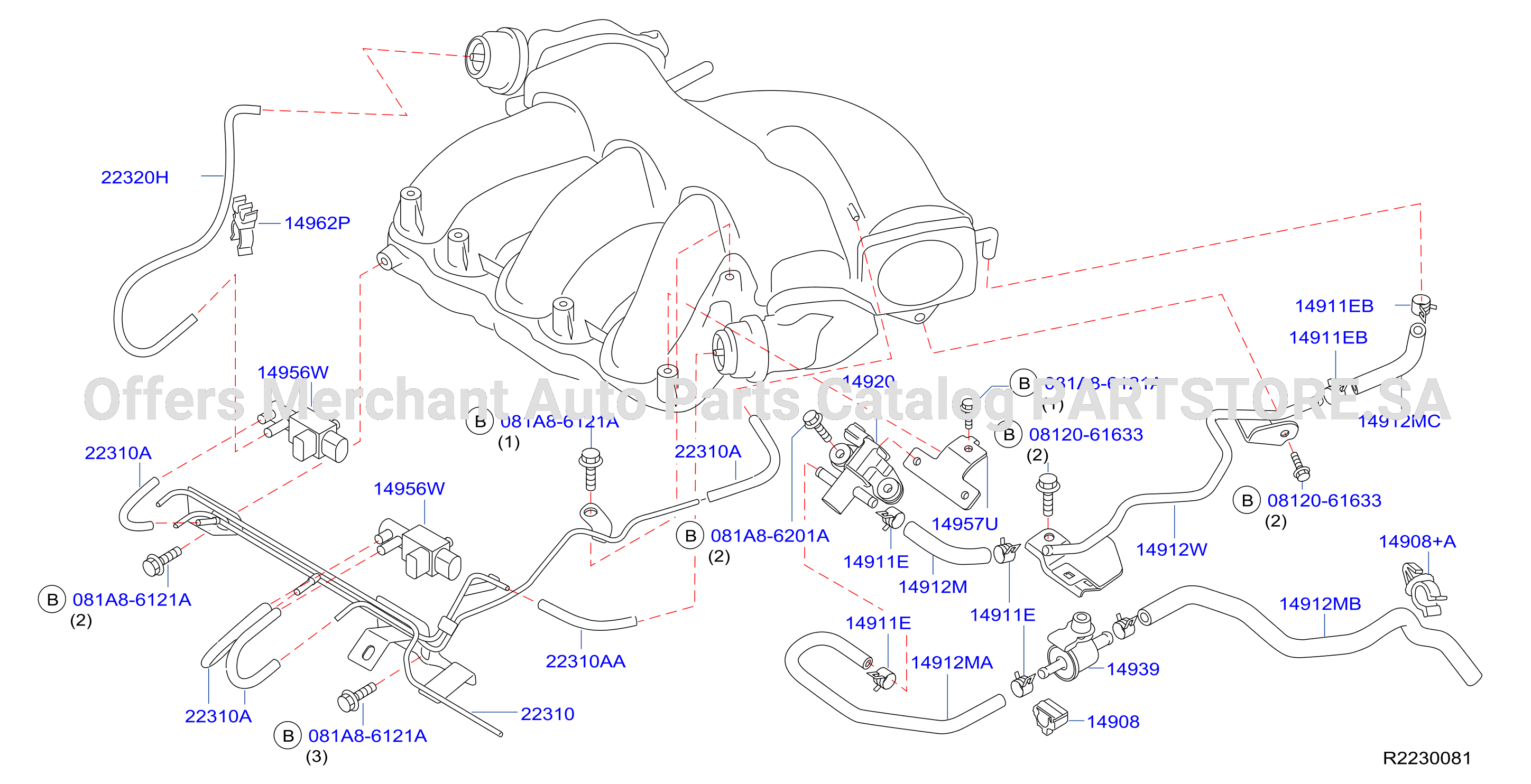 Engine Control Vacuum Piping Evap Piping