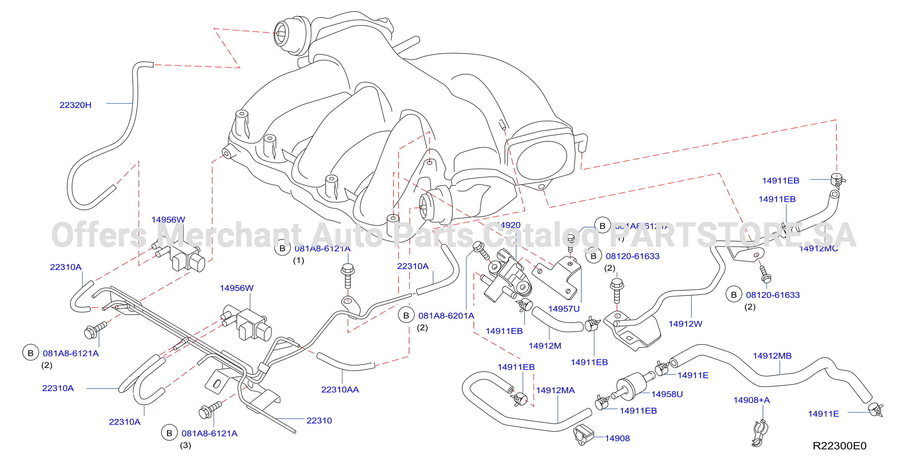 Engine Control Vacuum Piping Evap Piping