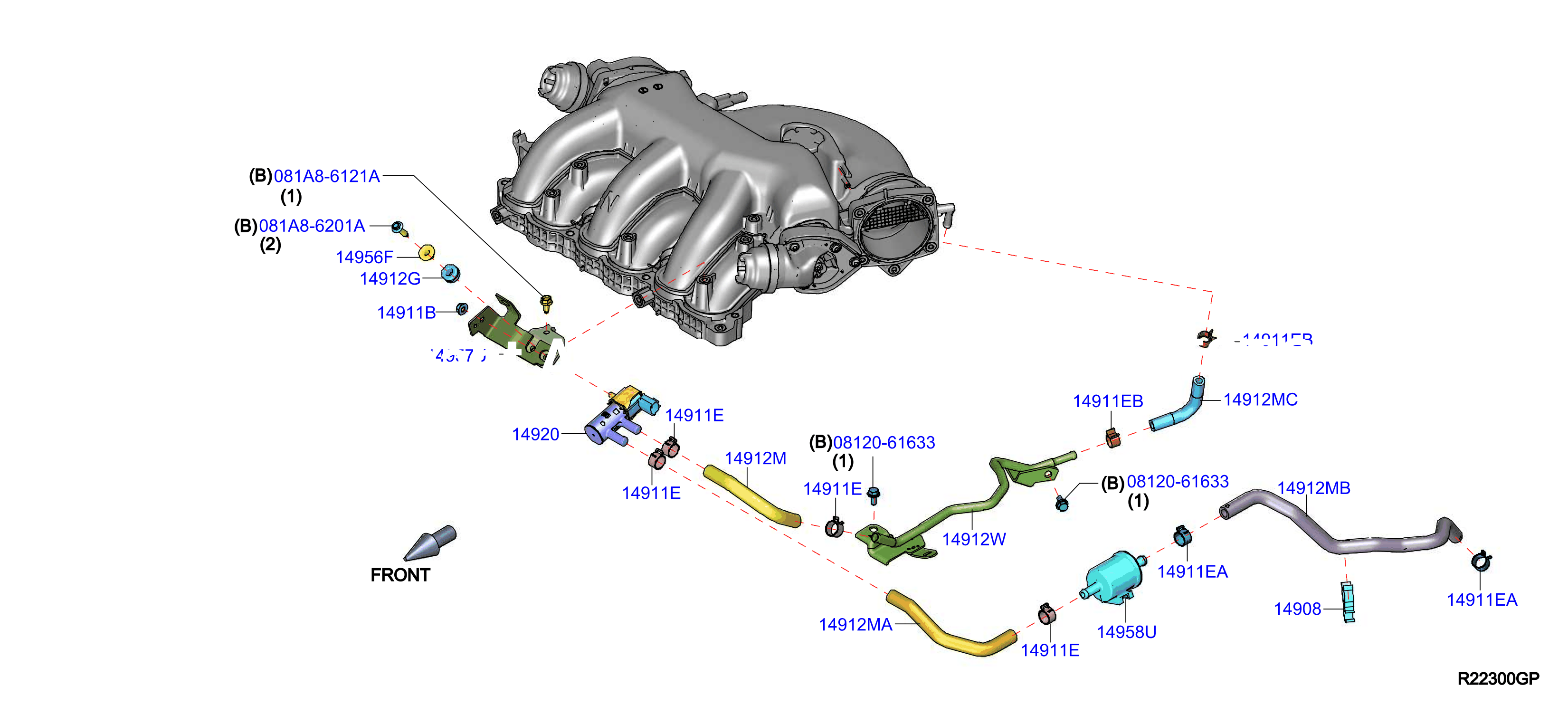 Engine Control Vacuum Piping Evap Piping