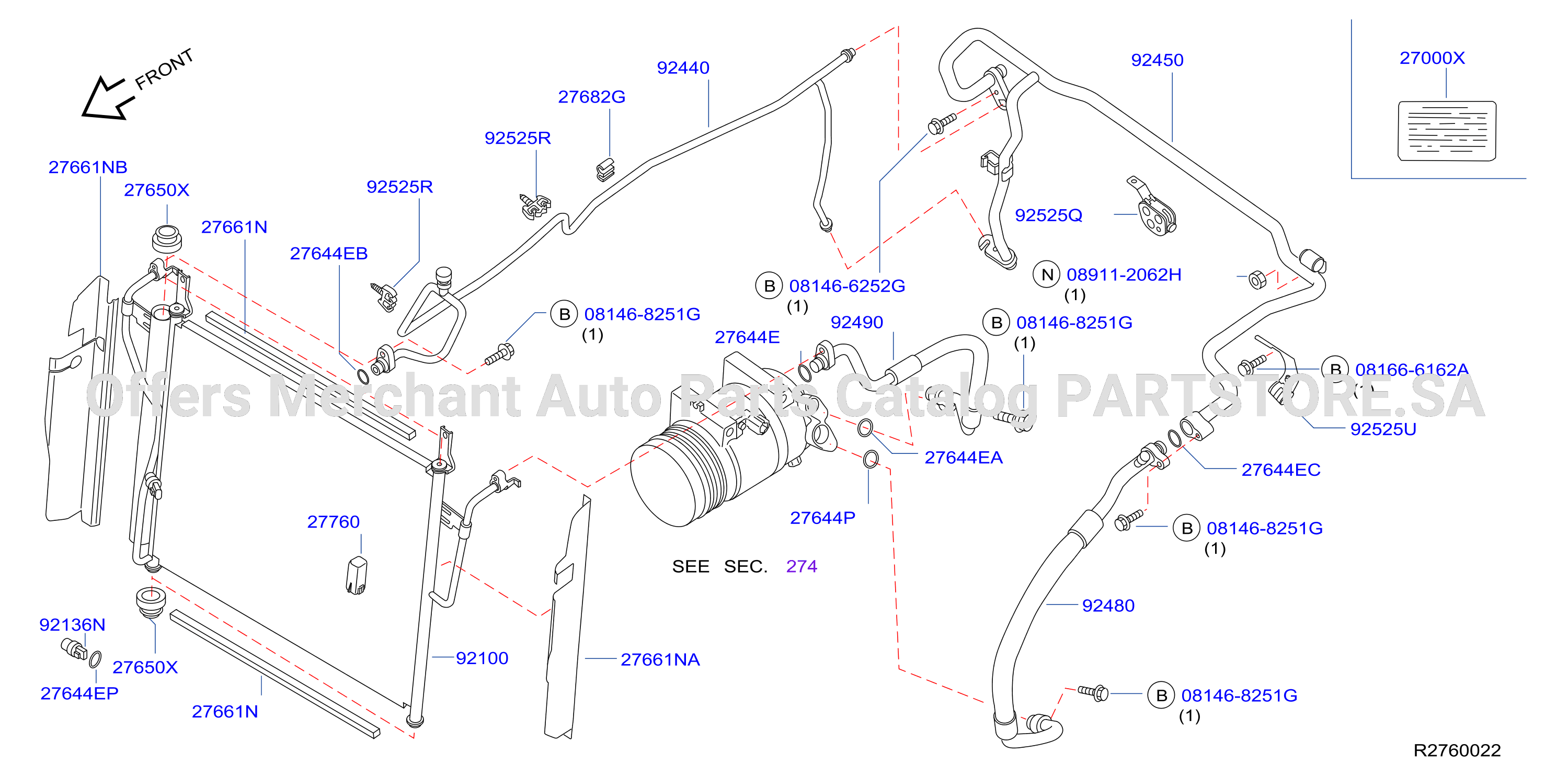 Condenser Liquid Tank Piping Front