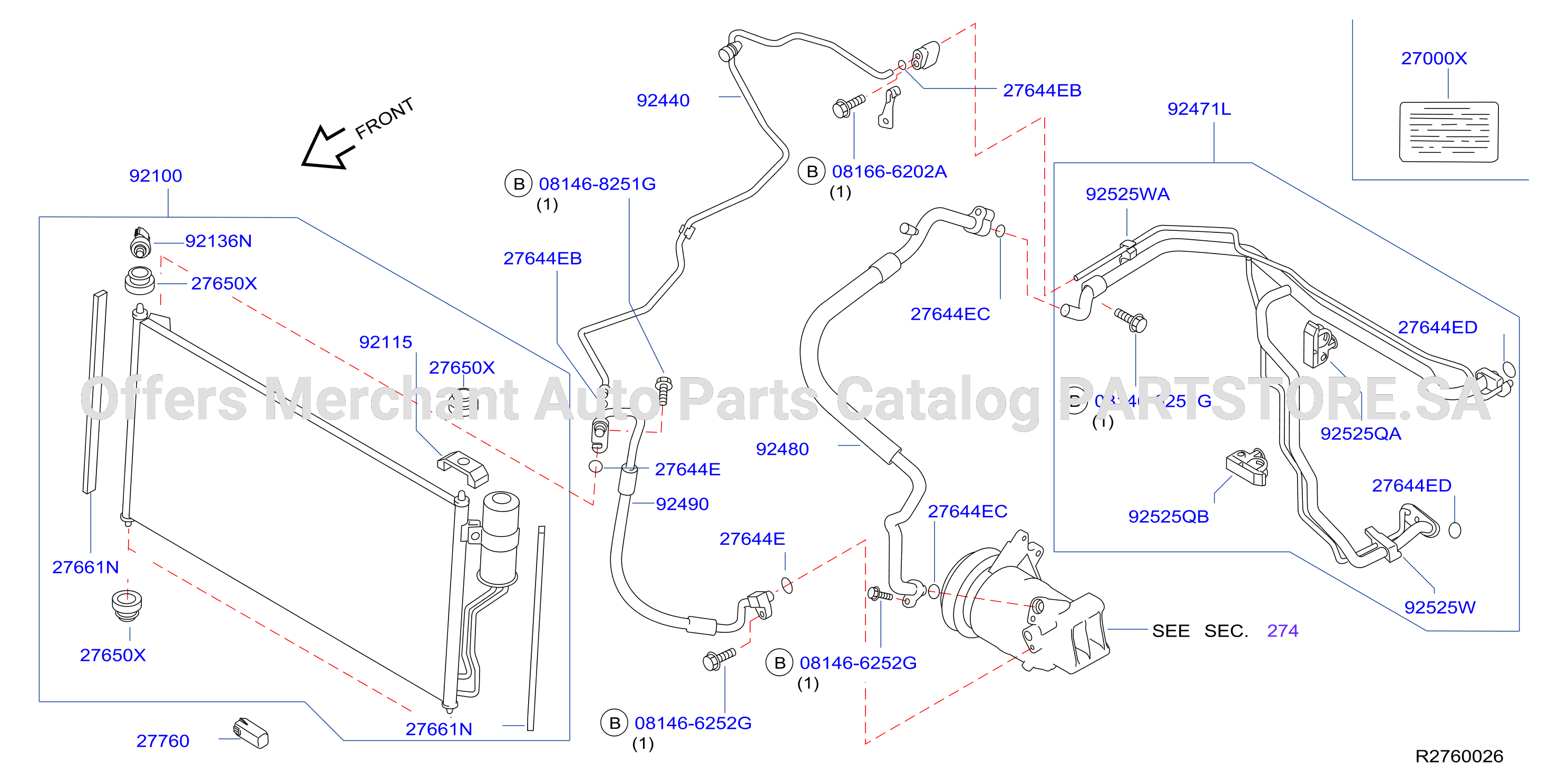 Condenser Liquid Tank Piping Front