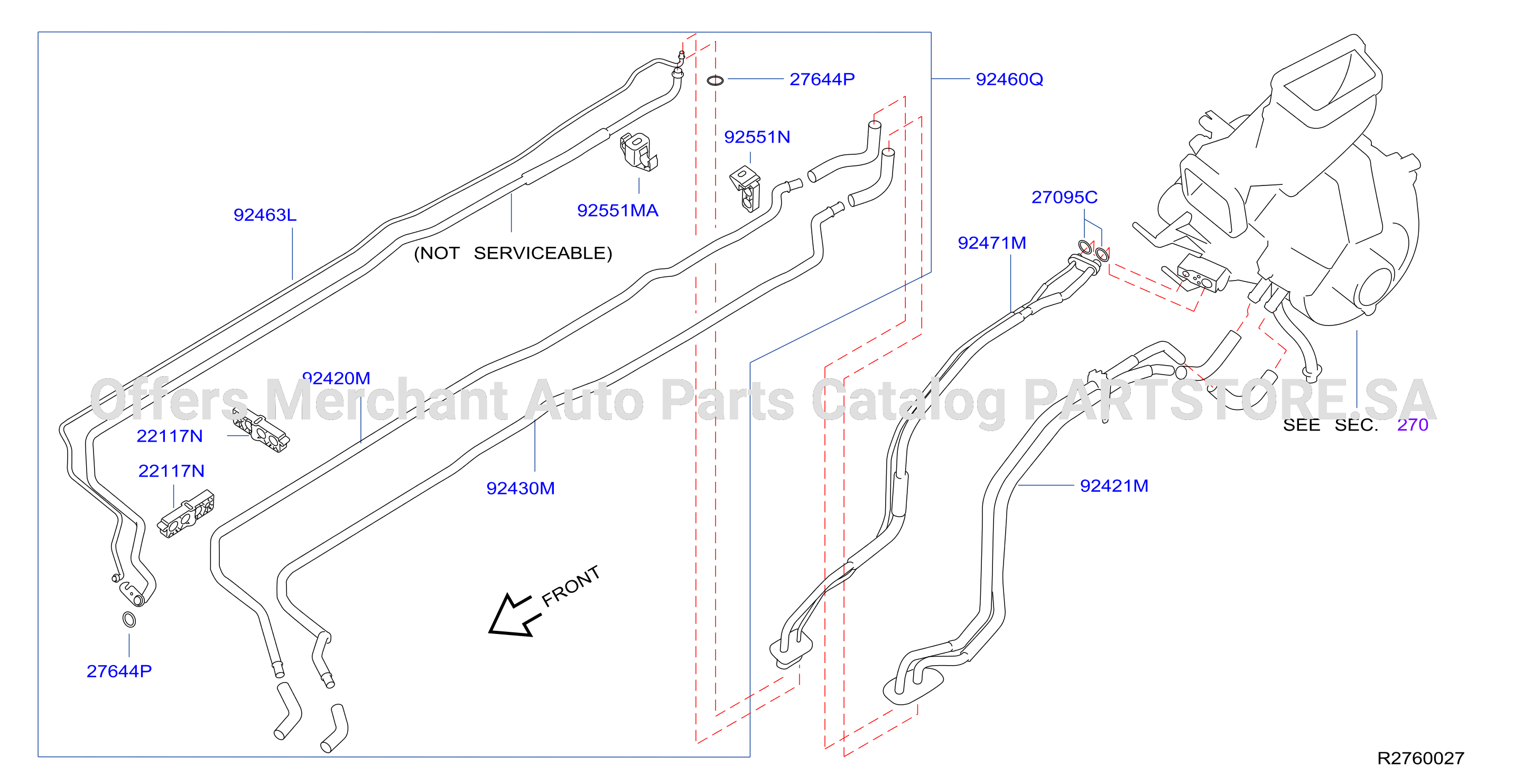 Condenser Liquid Tank Piping Rear