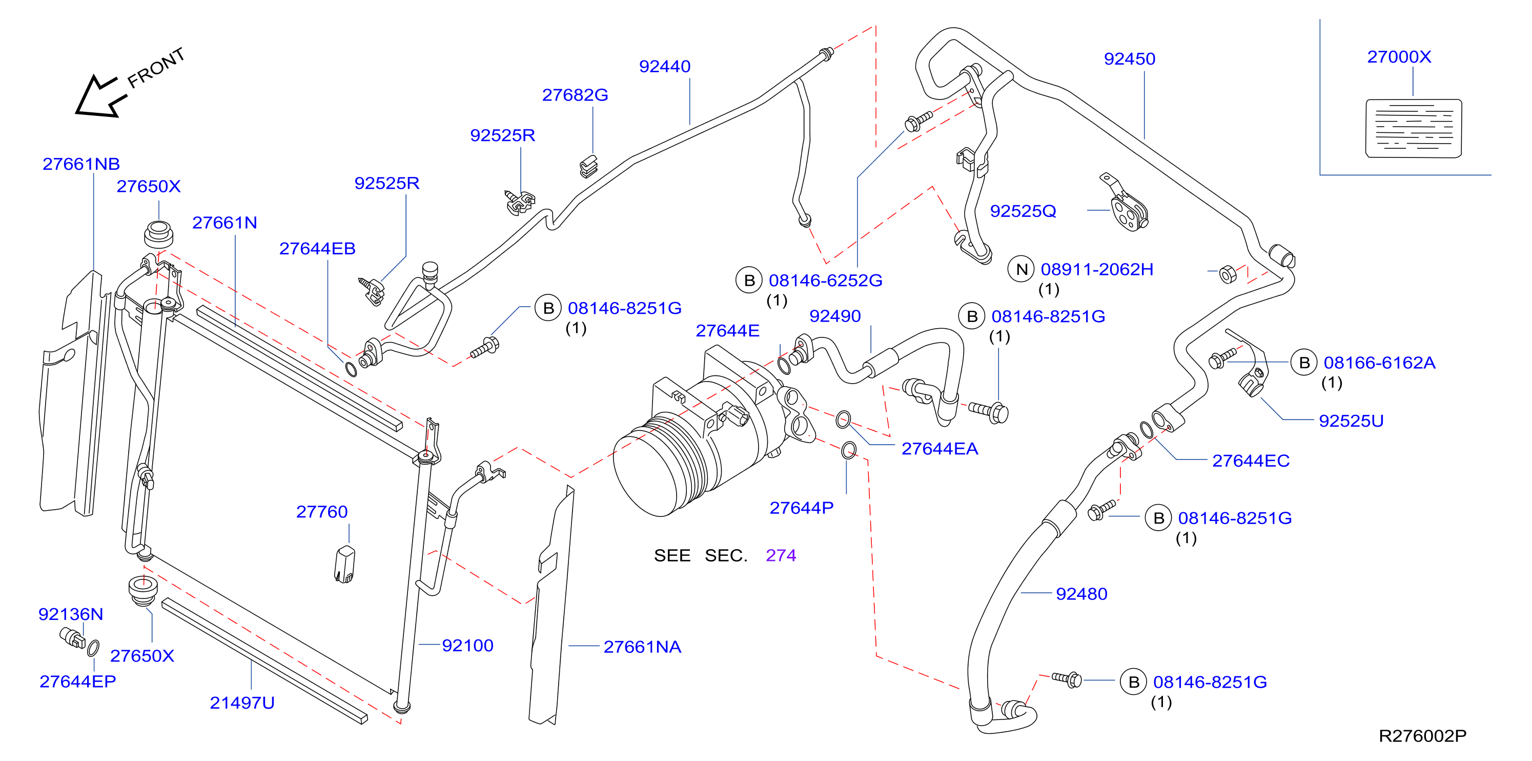 Condenser Liquid Tank Piping Front