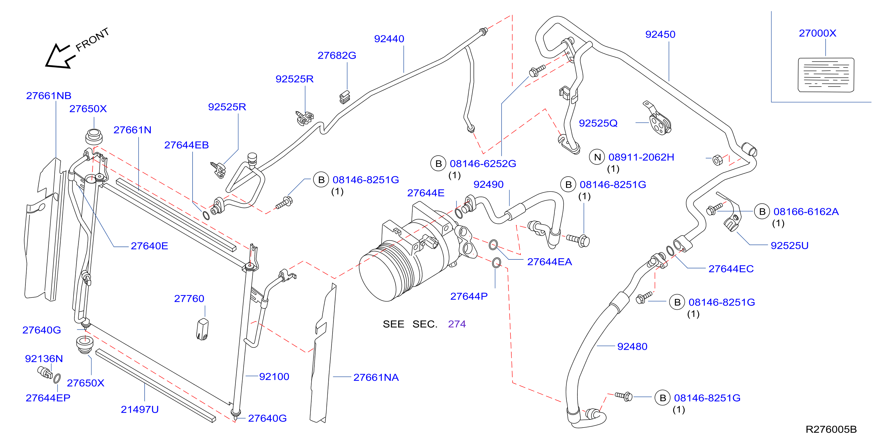 Condenser Liquid Tank Piping Front