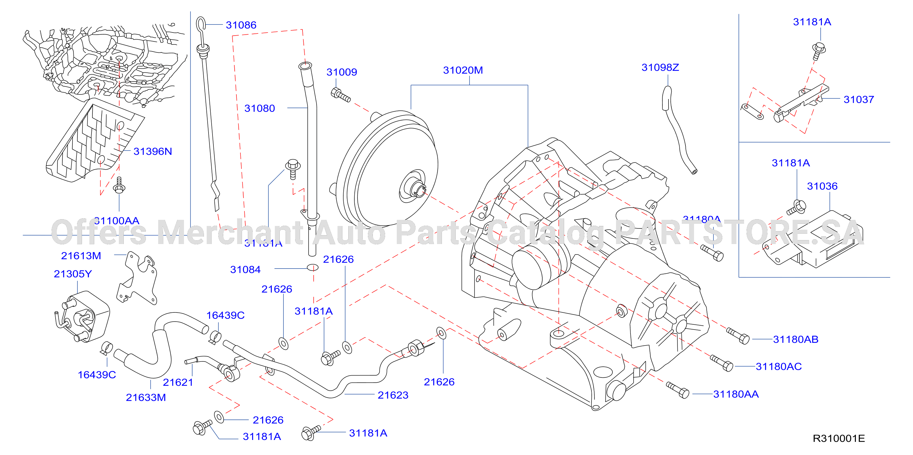 Auto Transmission Transaxle Fitting Assembly Fitting Parts