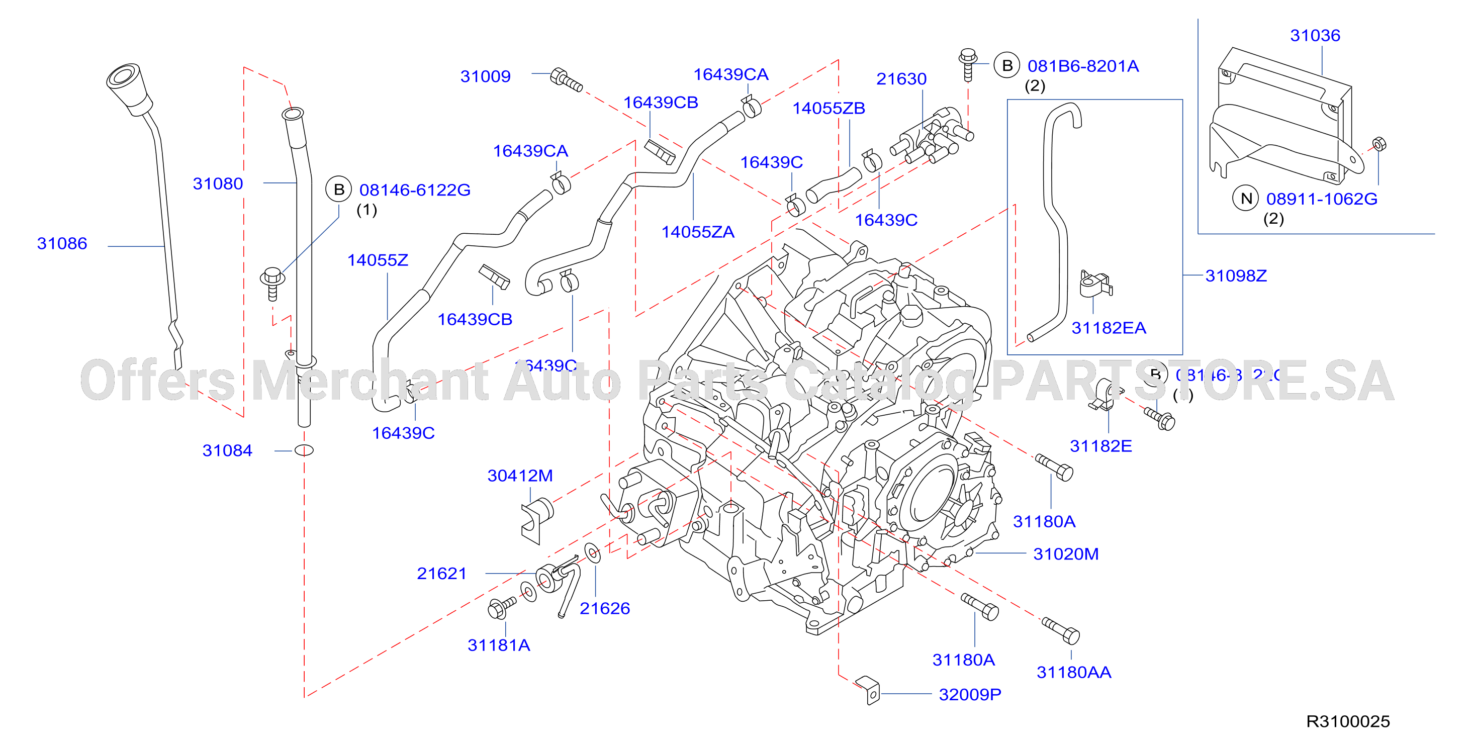 Auto Transmission Transaxle Fitting Assembly Fitting Parts