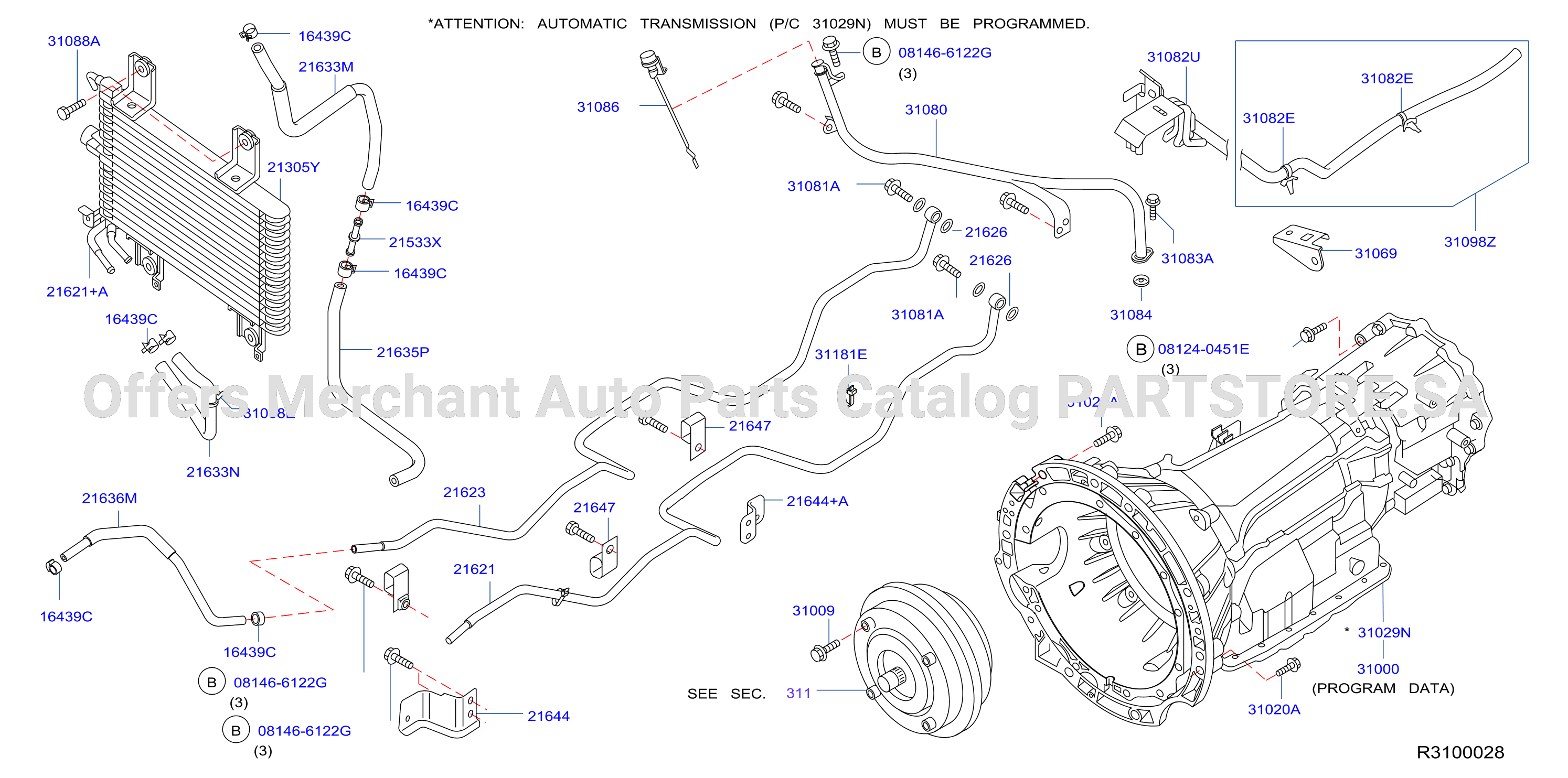 Auto Transmission Transaxle Fitting 4Wd