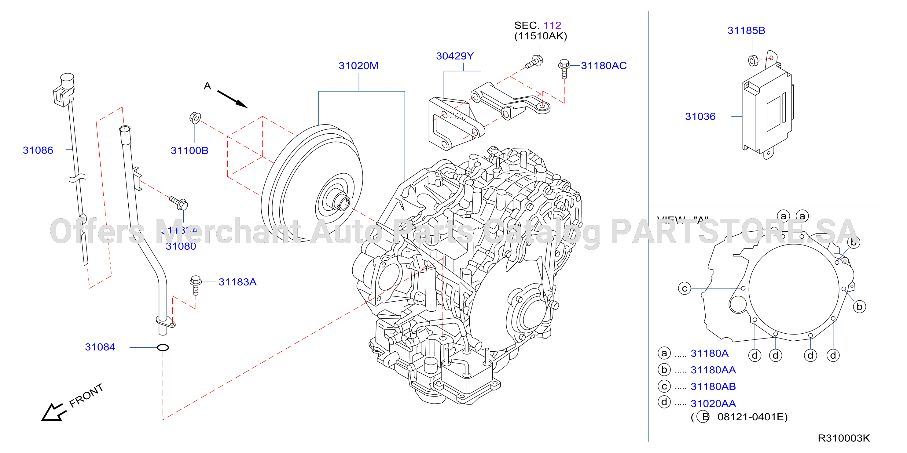 Auto Transmission Transaxle Fitting Assembly Fitting Parts