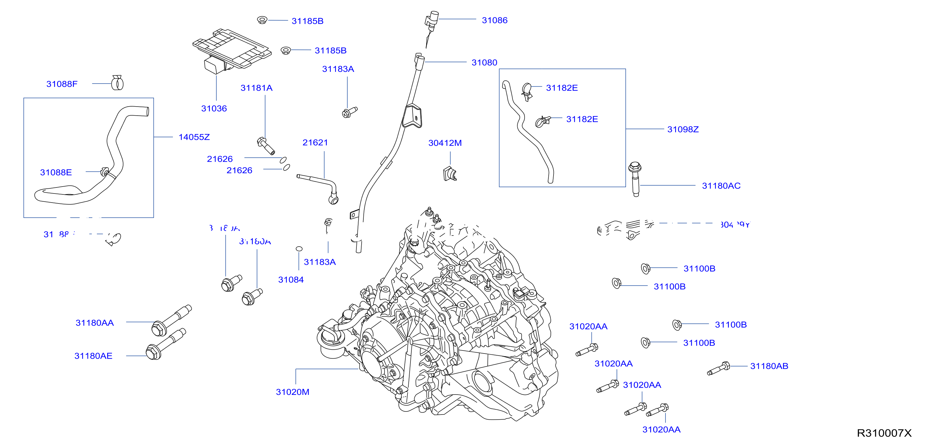 Auto Transmission Transaxle Fitting Assembly Fitting Parts