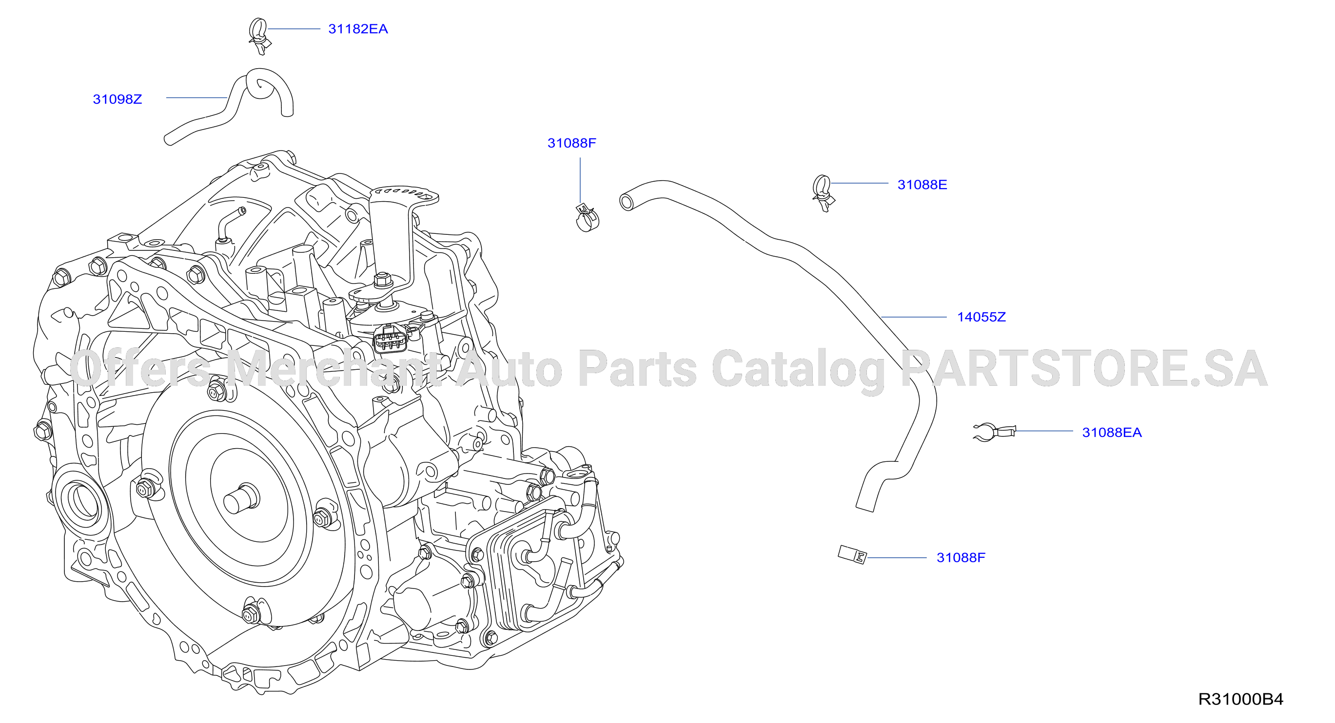 Auto Transmission Transaxle Fitting Oil Cooler Tube Parts