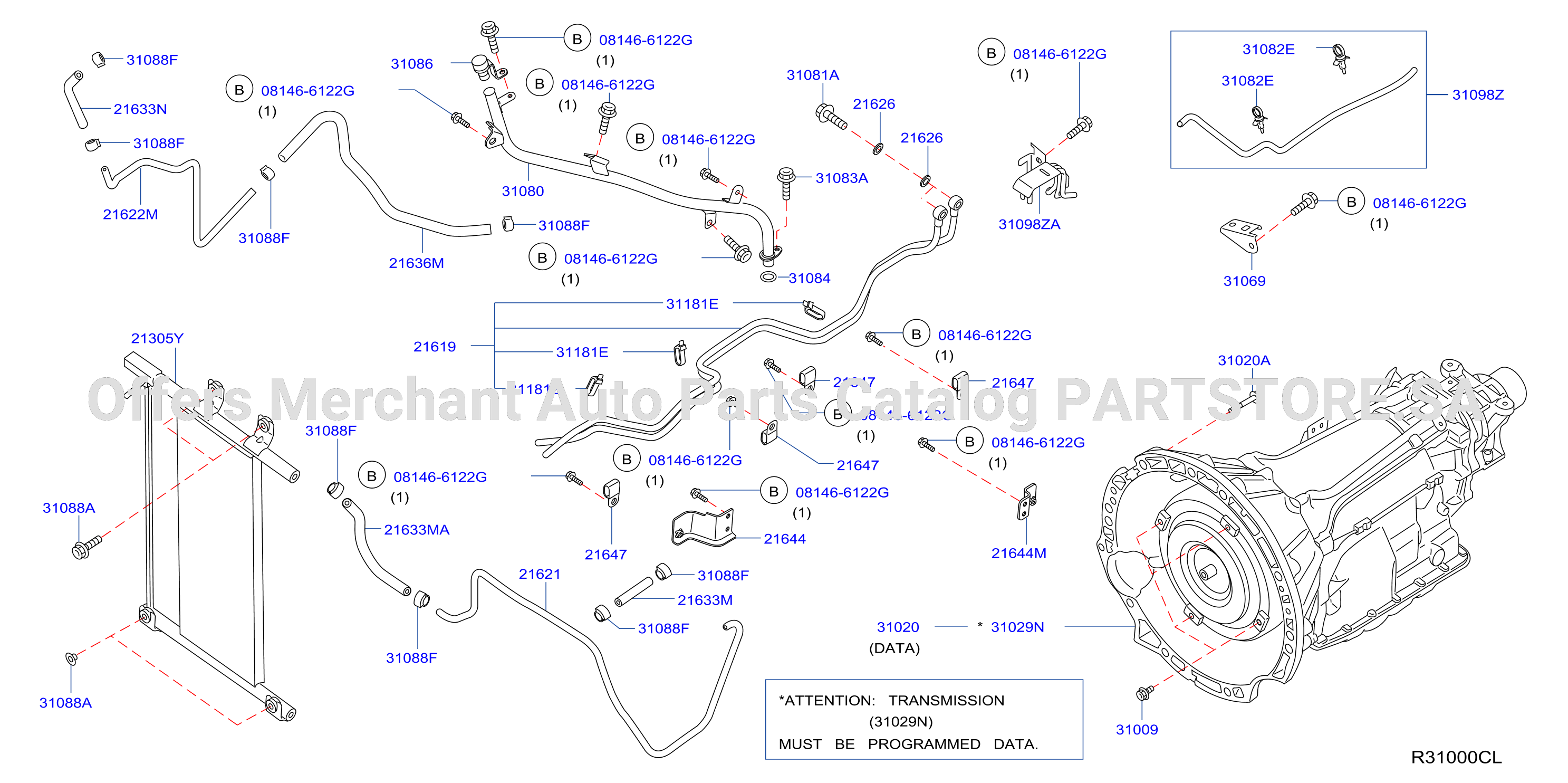 Auto Transmission Transaxle Fitting Assembly Fitting Parts