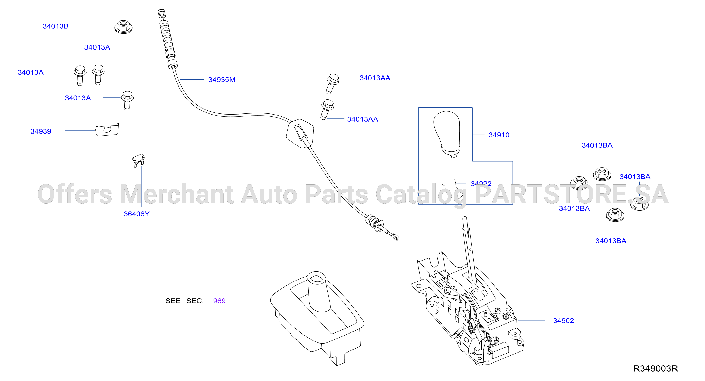 Auto Transmission Control Device Shift Control Assy