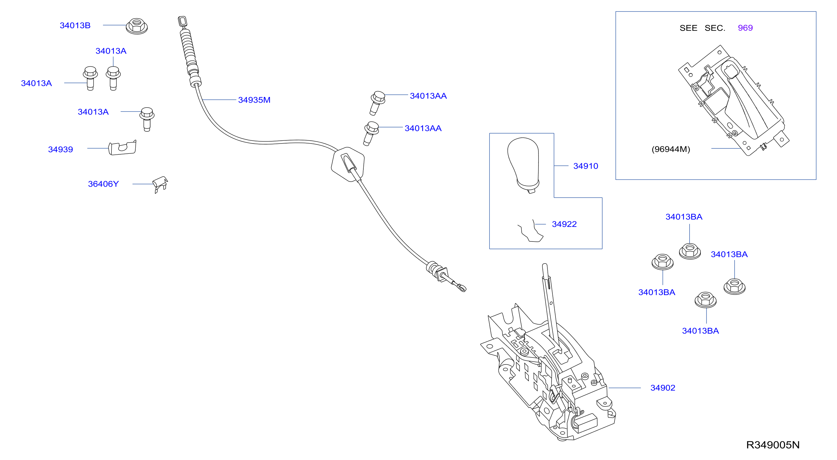 Auto Transmission Control Device Shift Control Assy