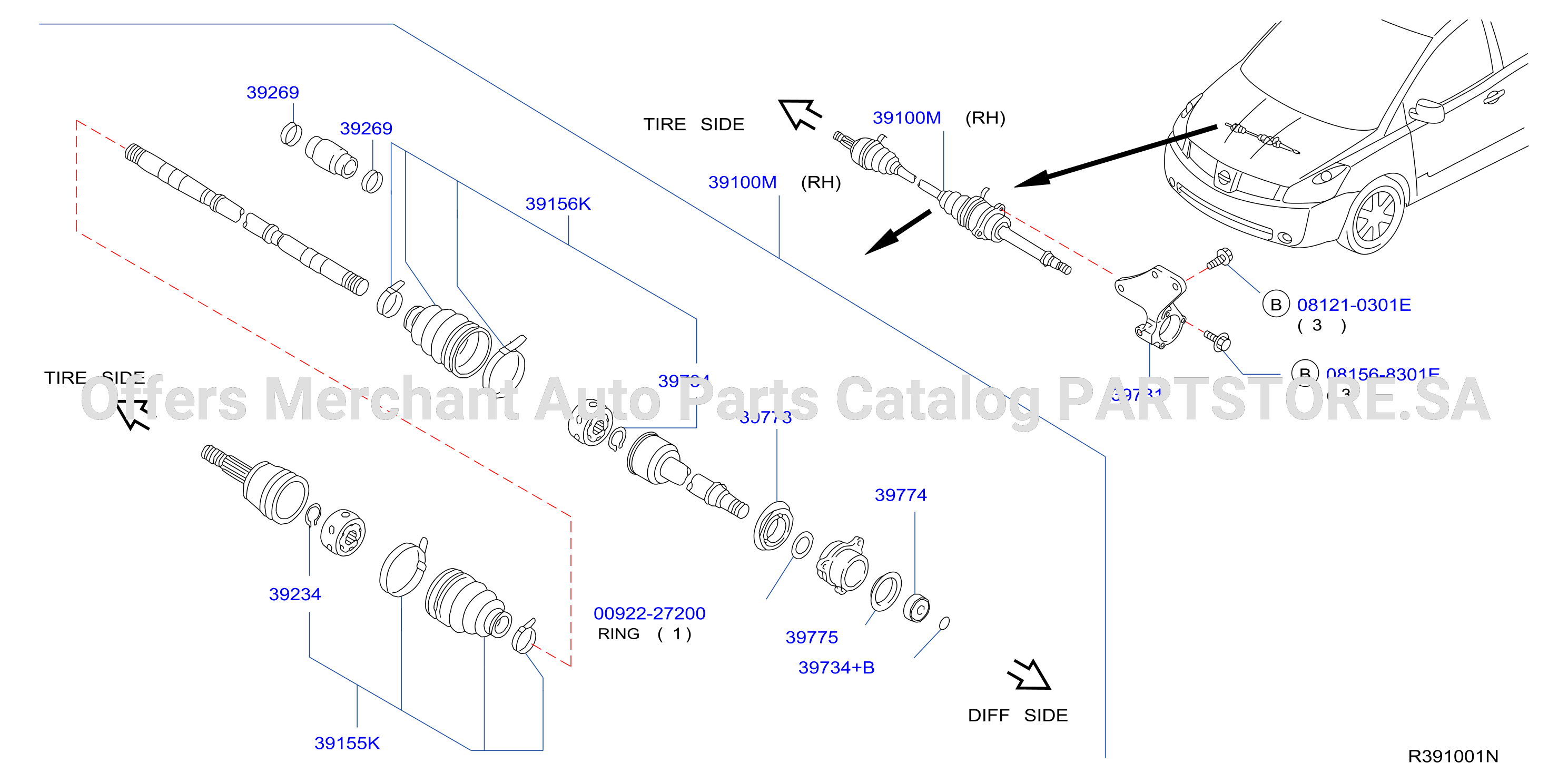 Front Drive Shaft Rh Side
