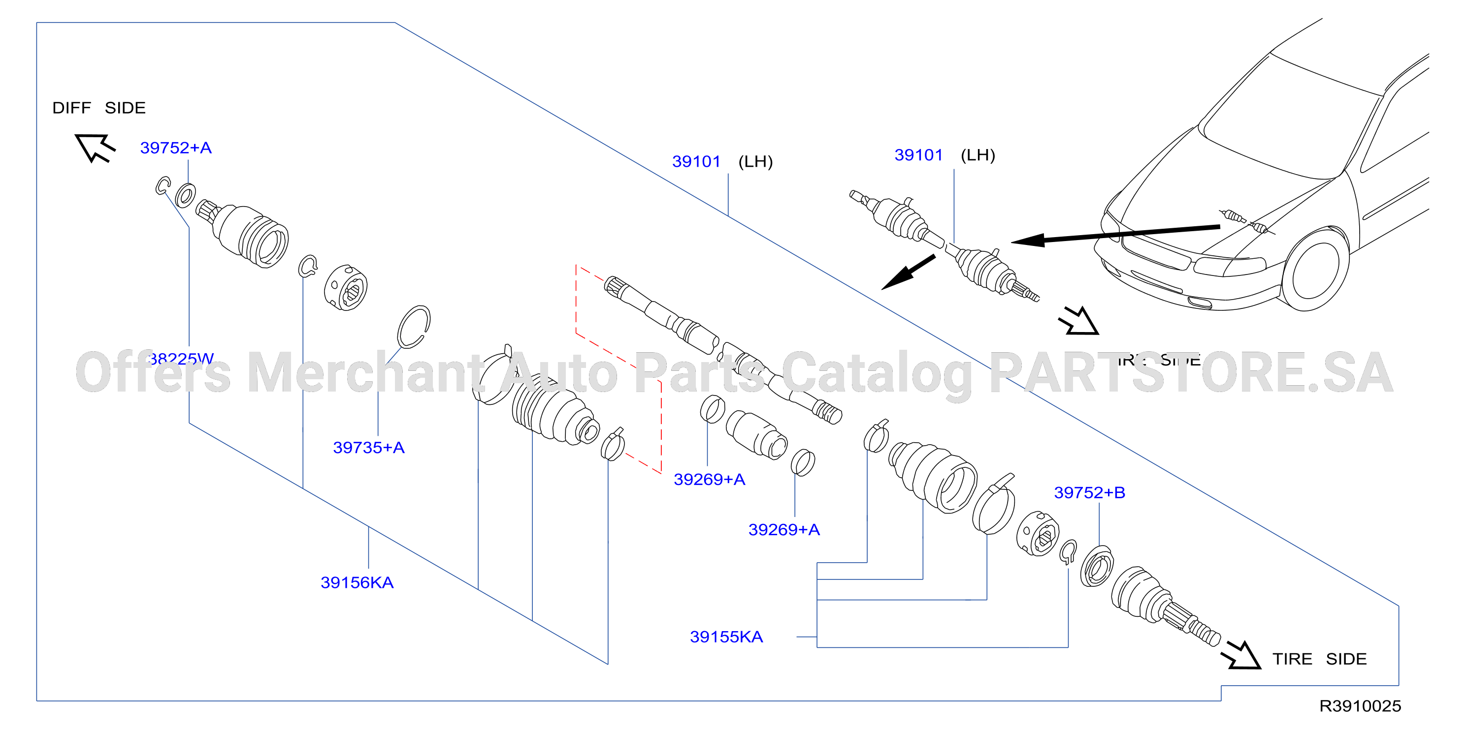 Front Drive Shaft Lh Side