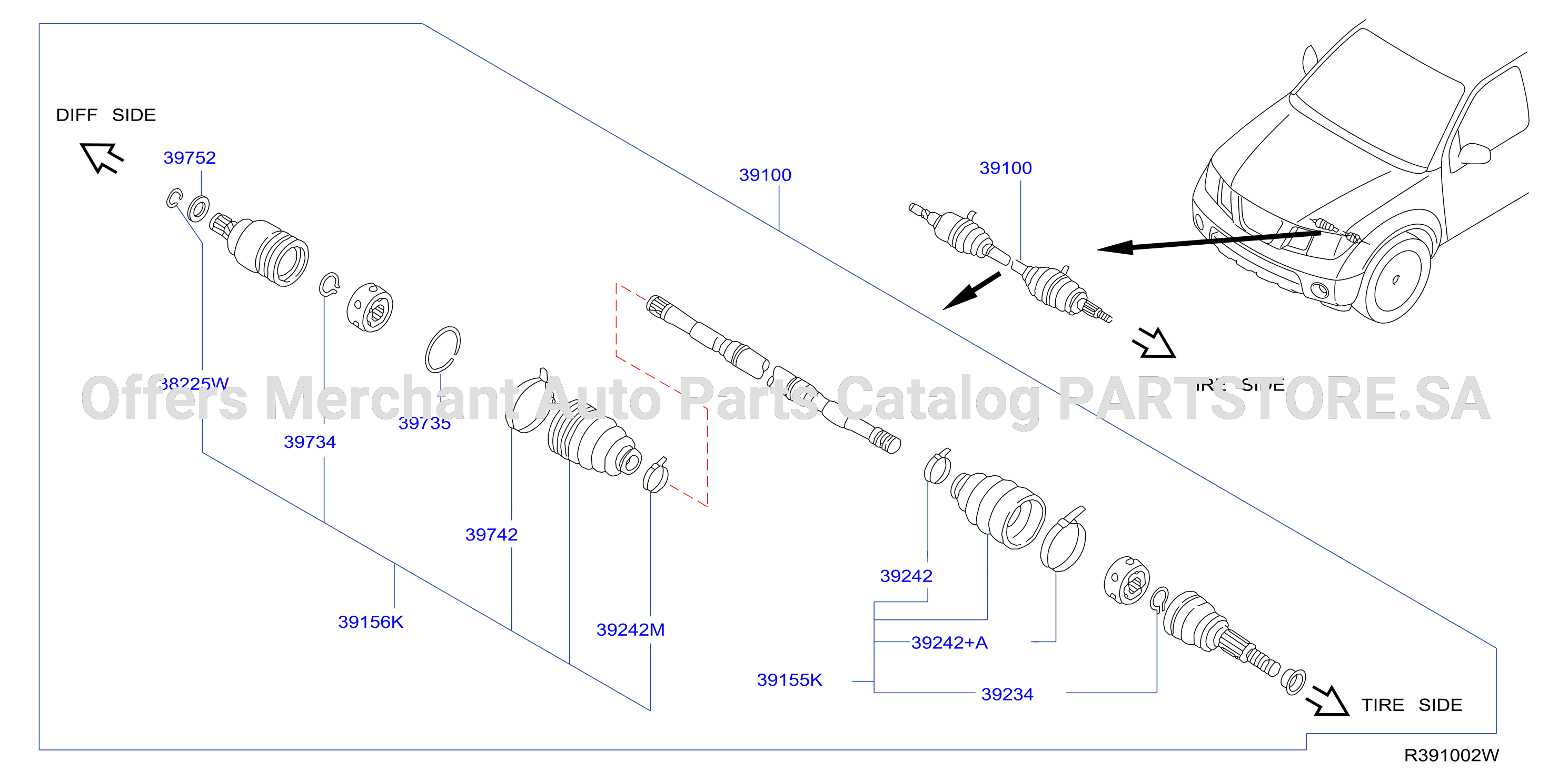 Front Drive Shaft Rh Side