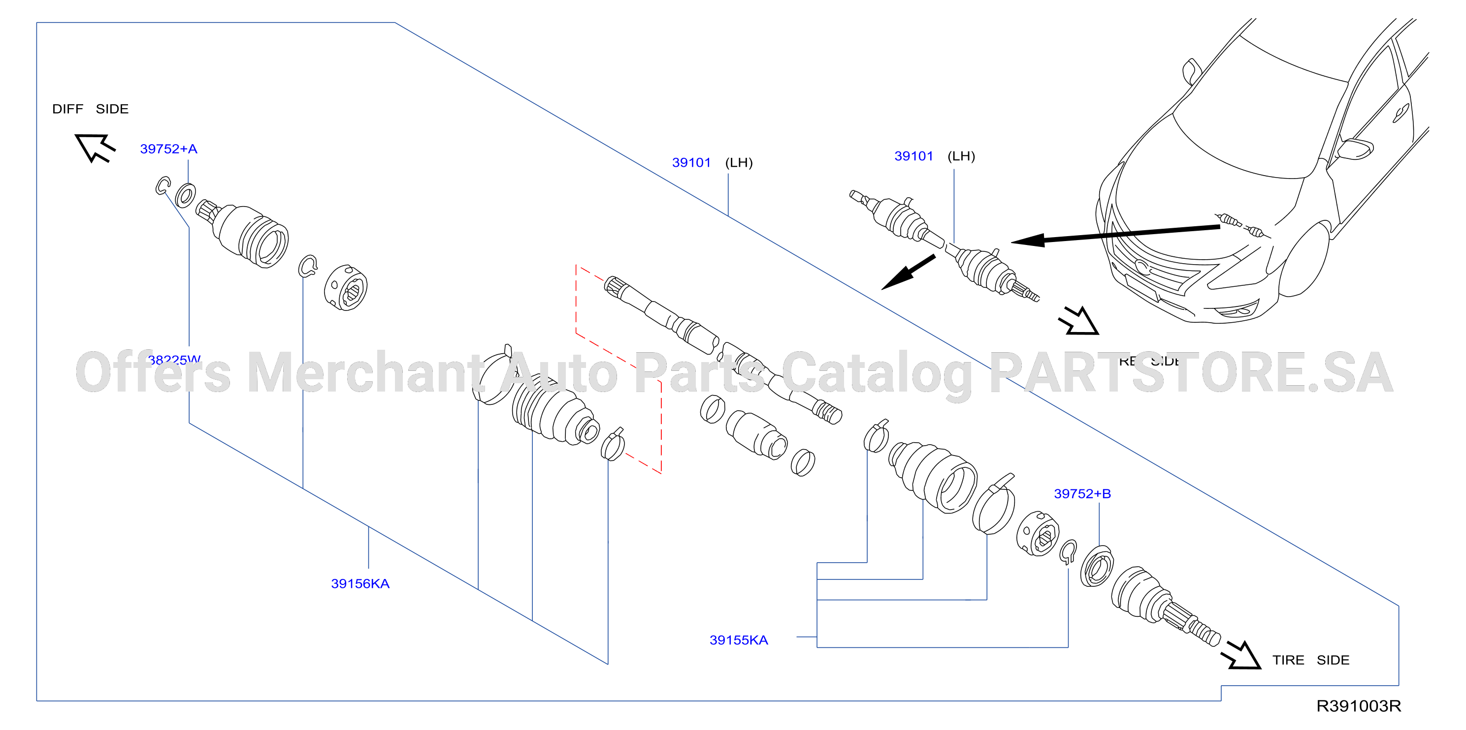 Front Drive Shaft Lh Side