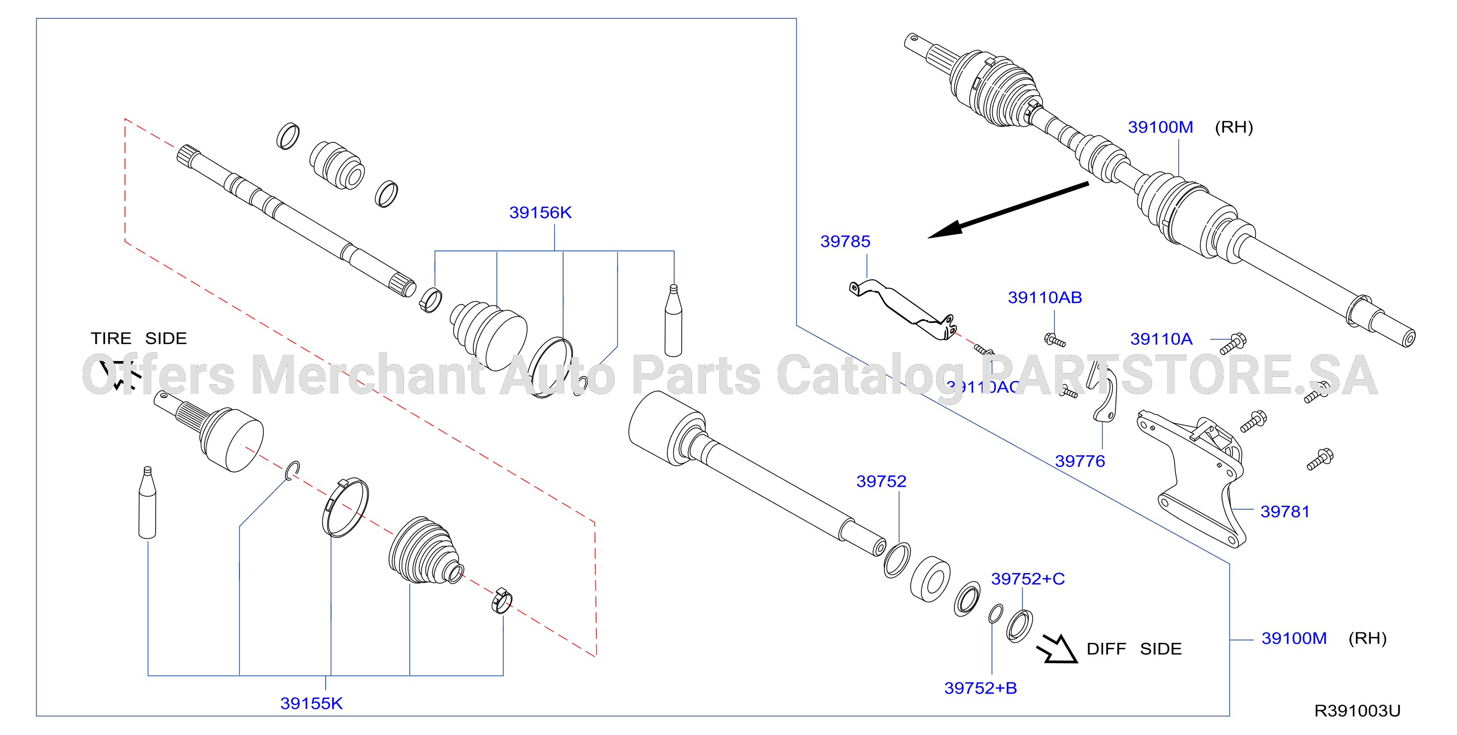 Front Drive Shaft Rh Side