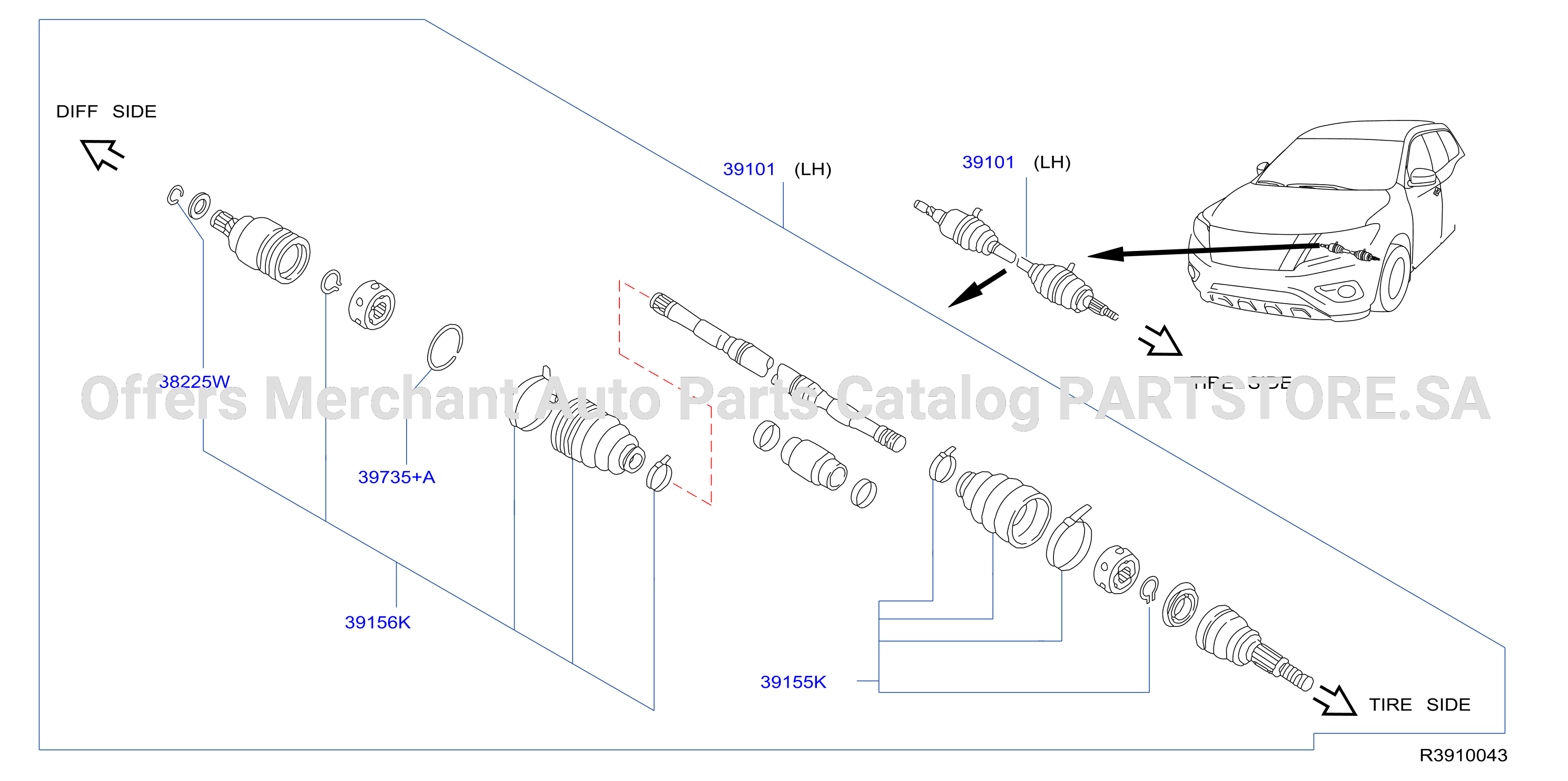 Front Drive Shaft Lh Side