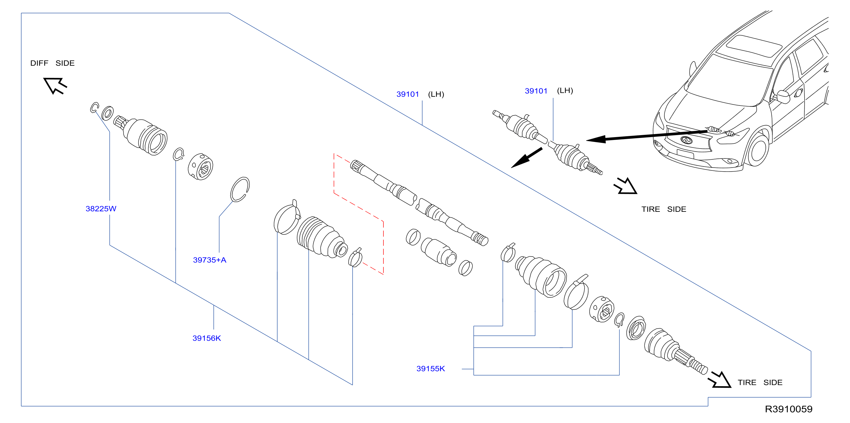 Front Drive Shaft Lh Side
