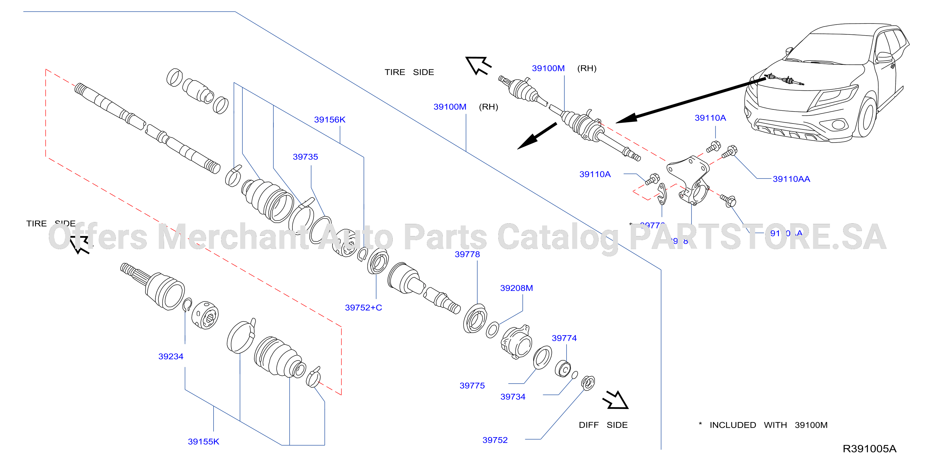 Front Drive Shaft Rh Side