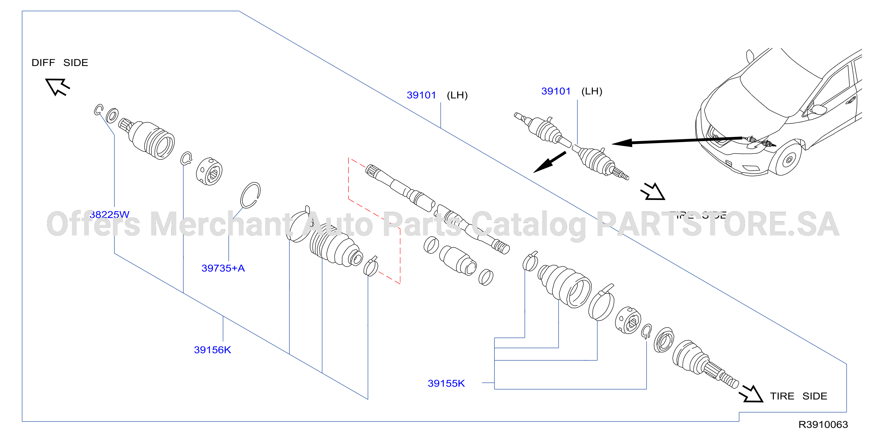 Front Drive Shaft Lh Side