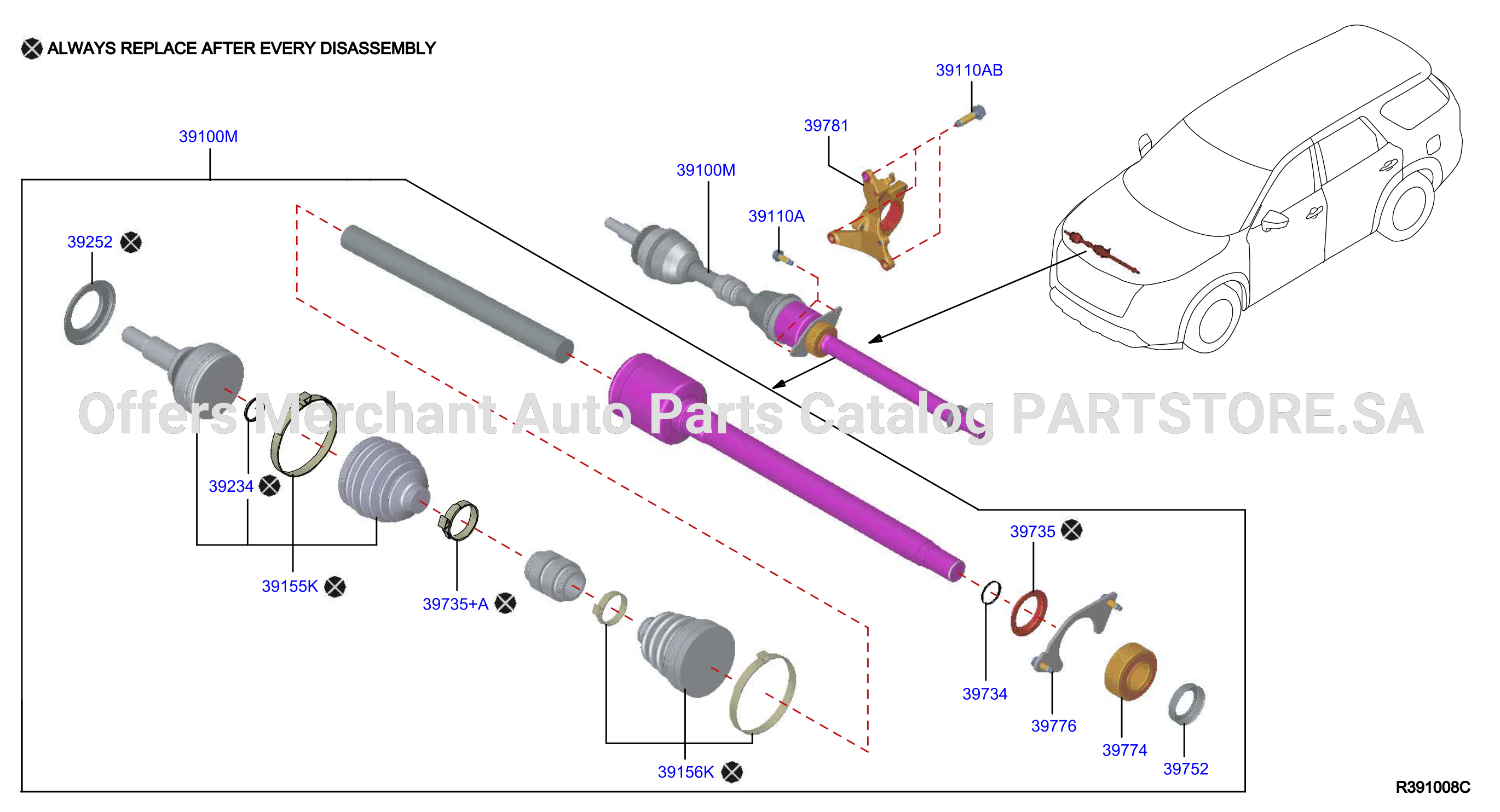 Front Drive Shaft Rh Side