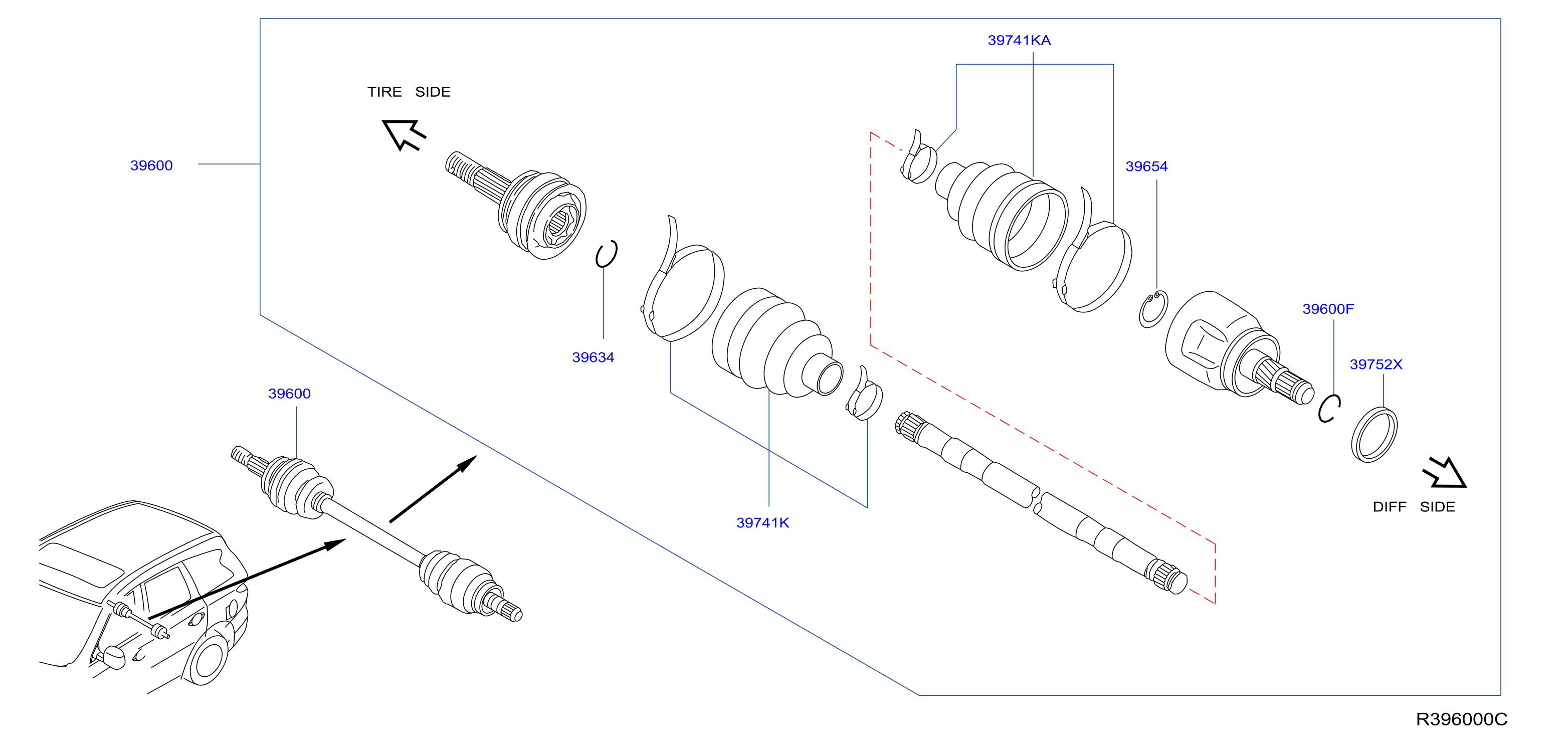 Rear Drive Shaft Rh Side