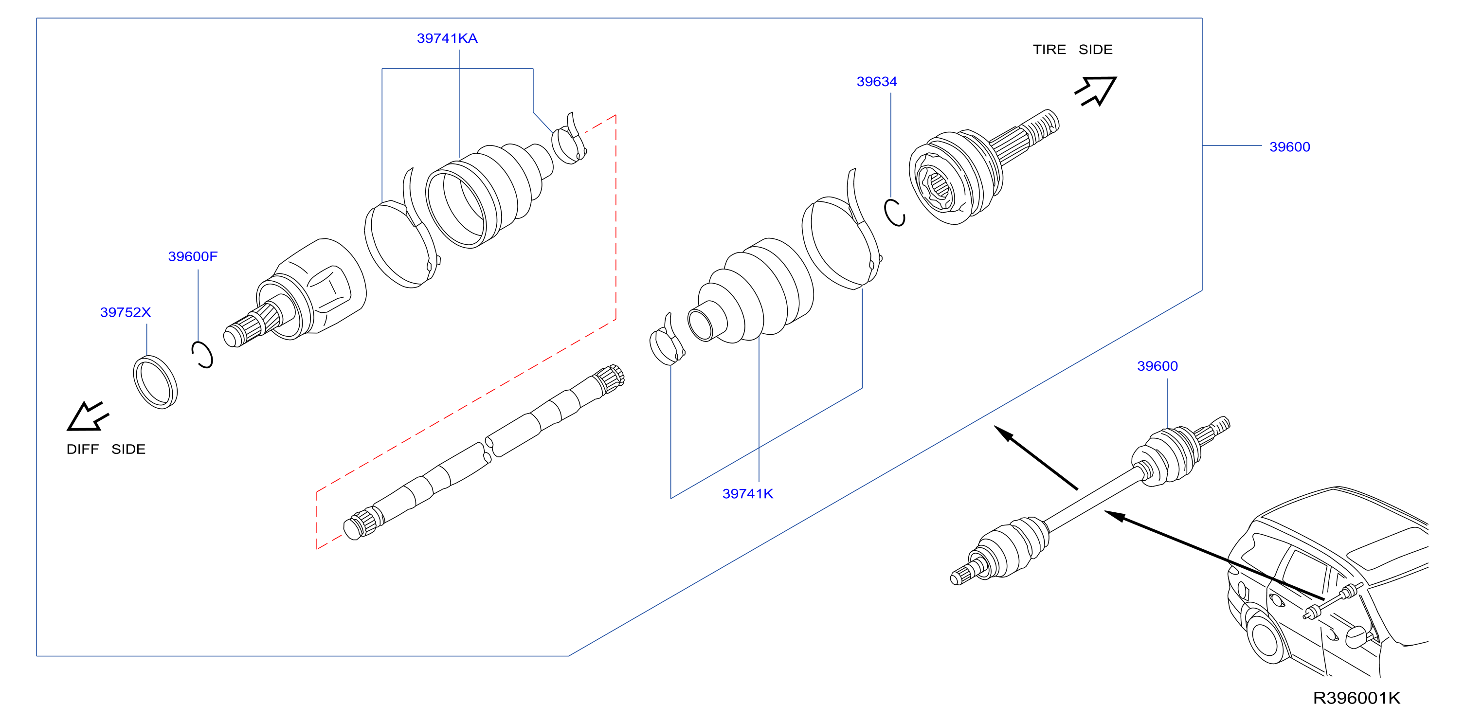 Rear Drive Shaft Lh Side