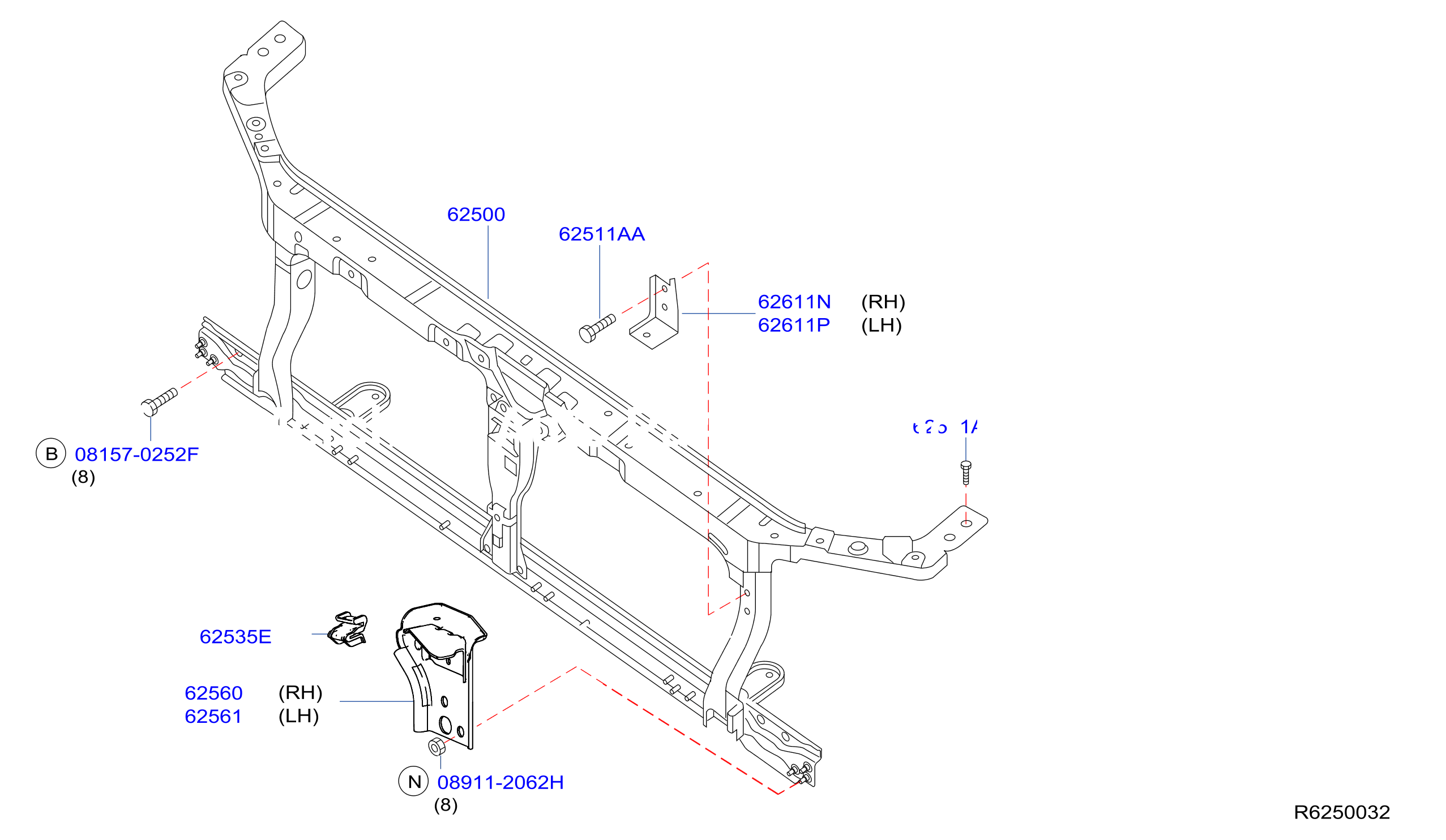 Front Apron Radiator Core Support Front Apron Radiator Core Supt