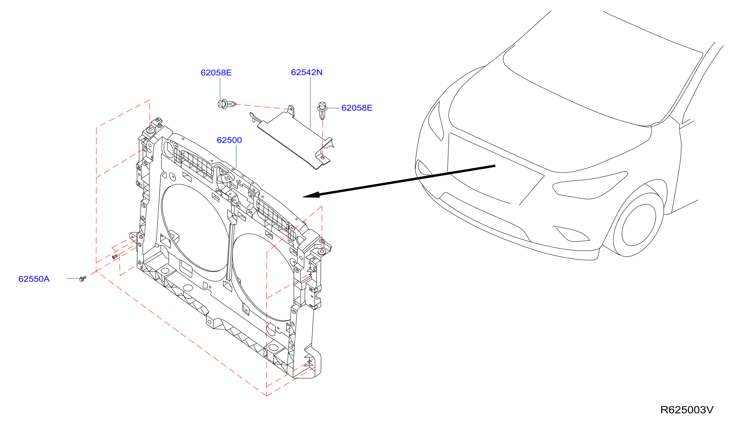 Front Apron Radiator Core Support