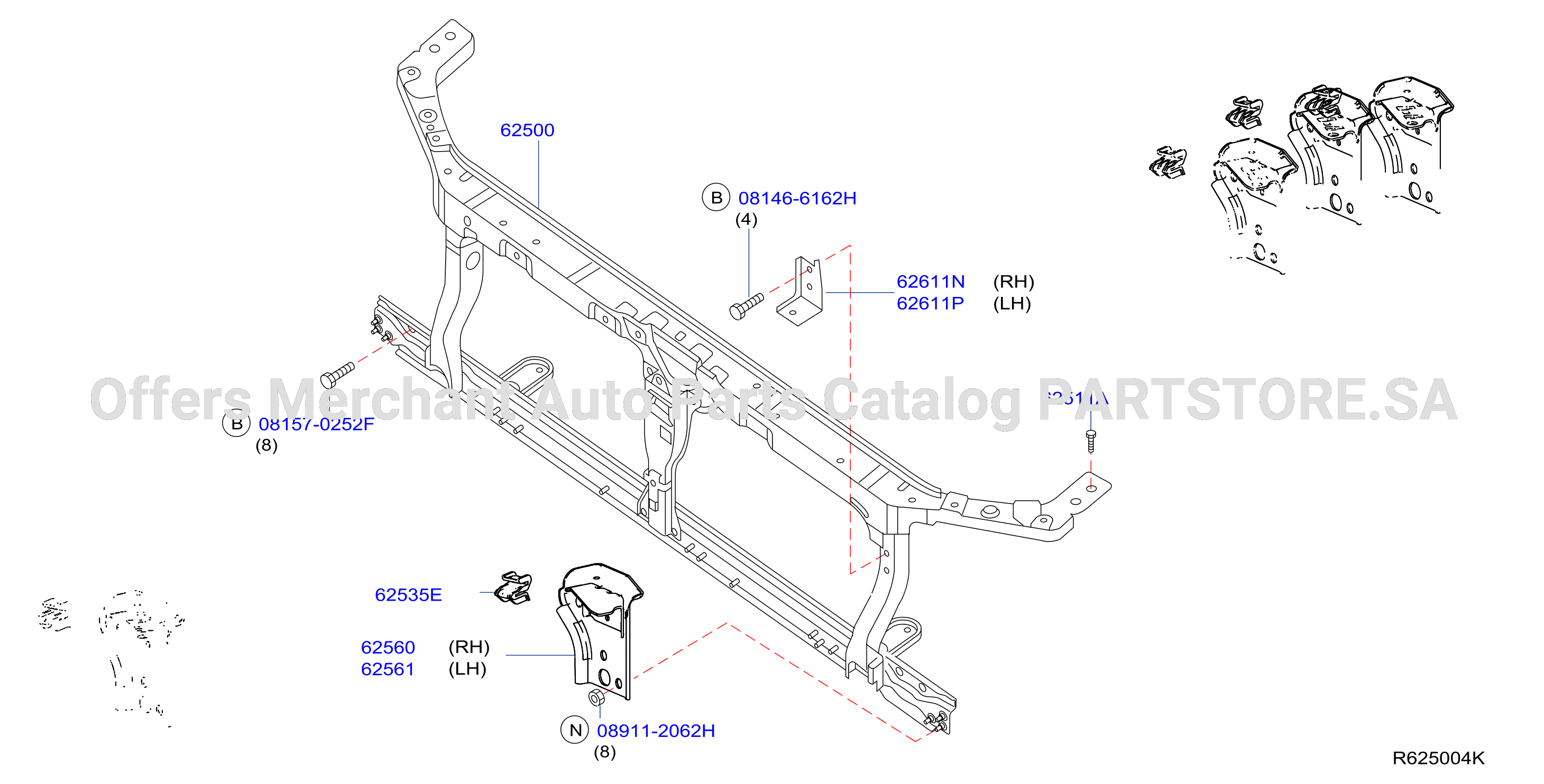 Front Apron Radiator Core Support