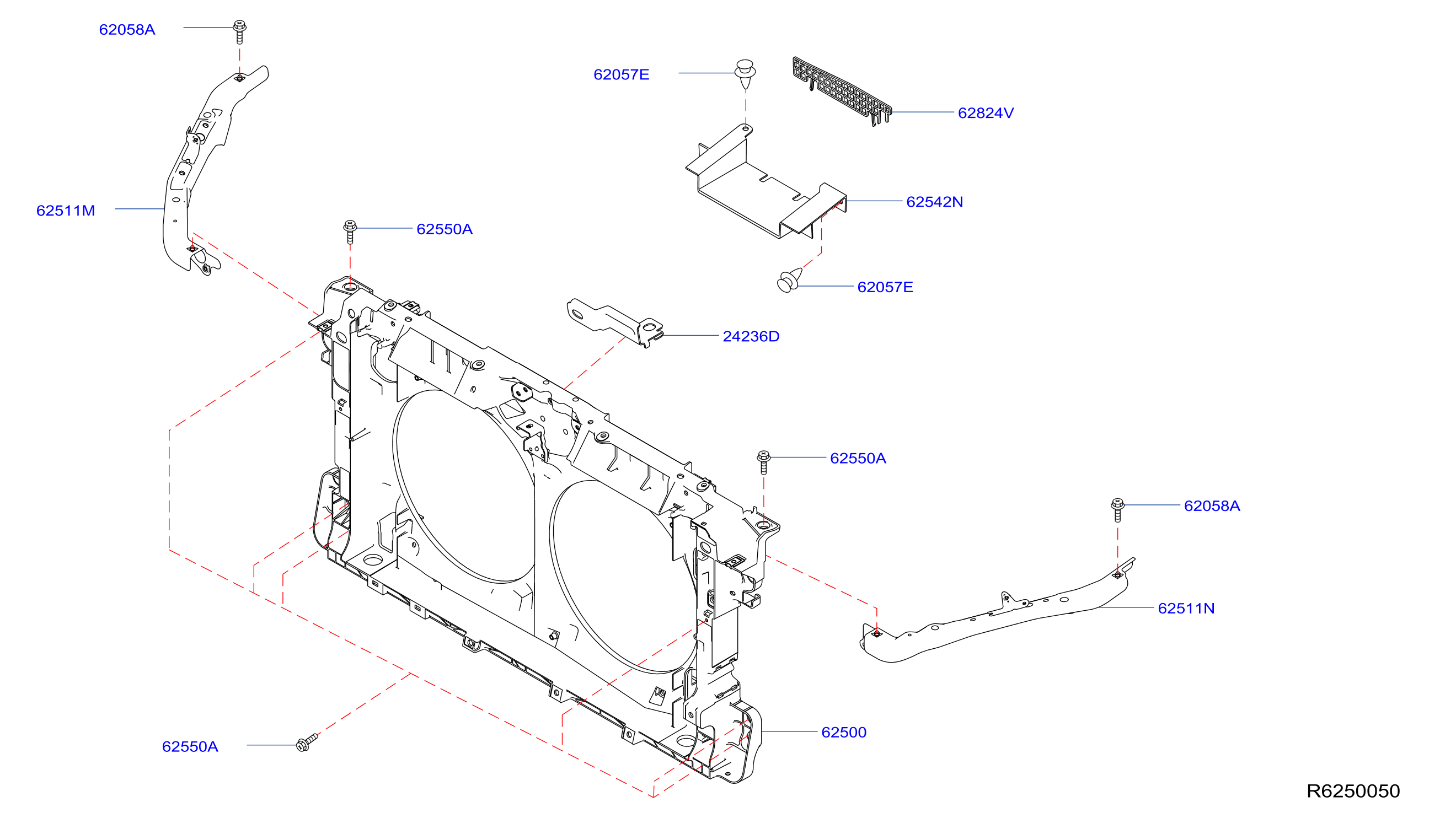 Front Apron Radiator Core Support