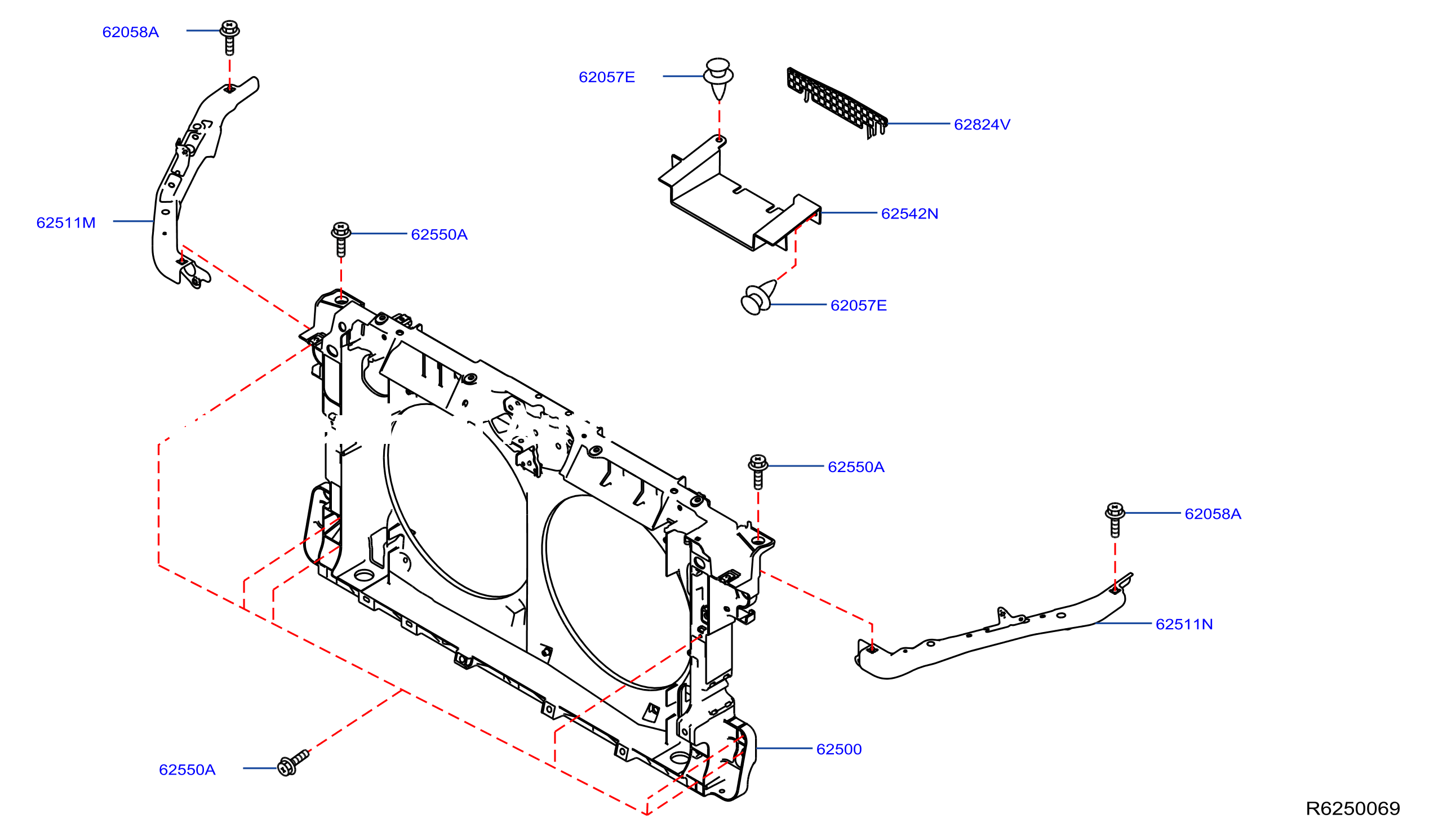 Front Apron Radiator Core Support