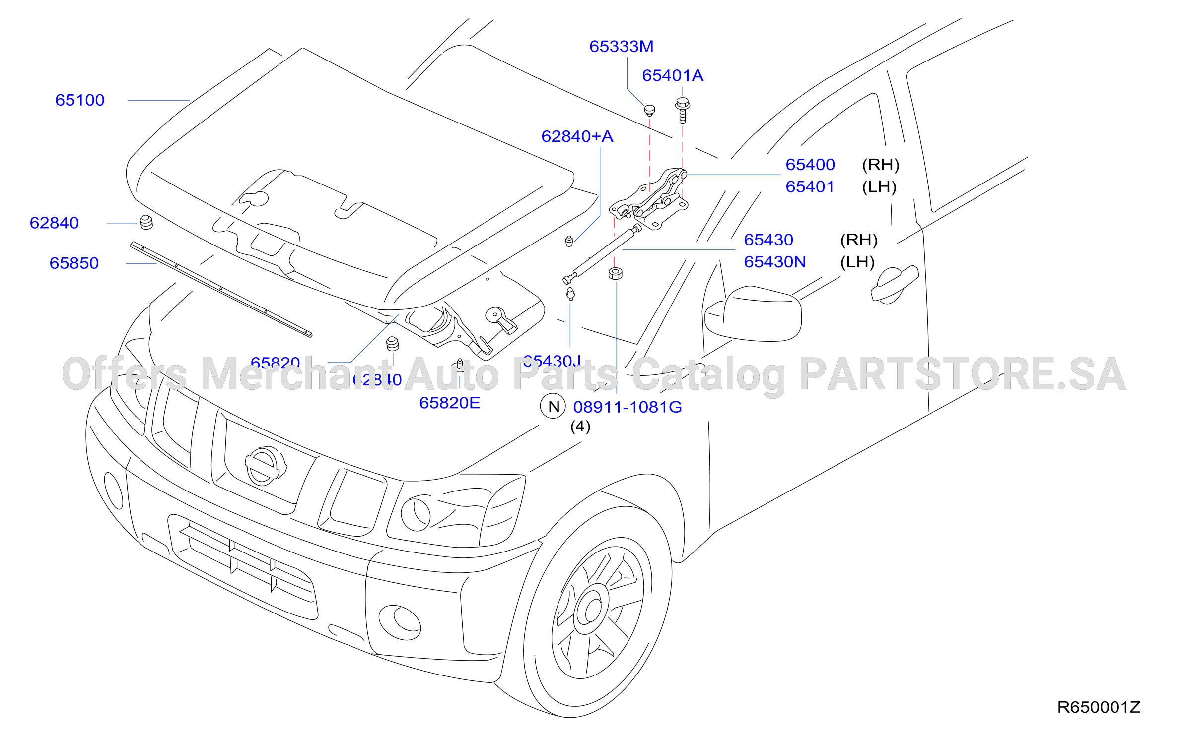 Hood Panel Hinge Fitting