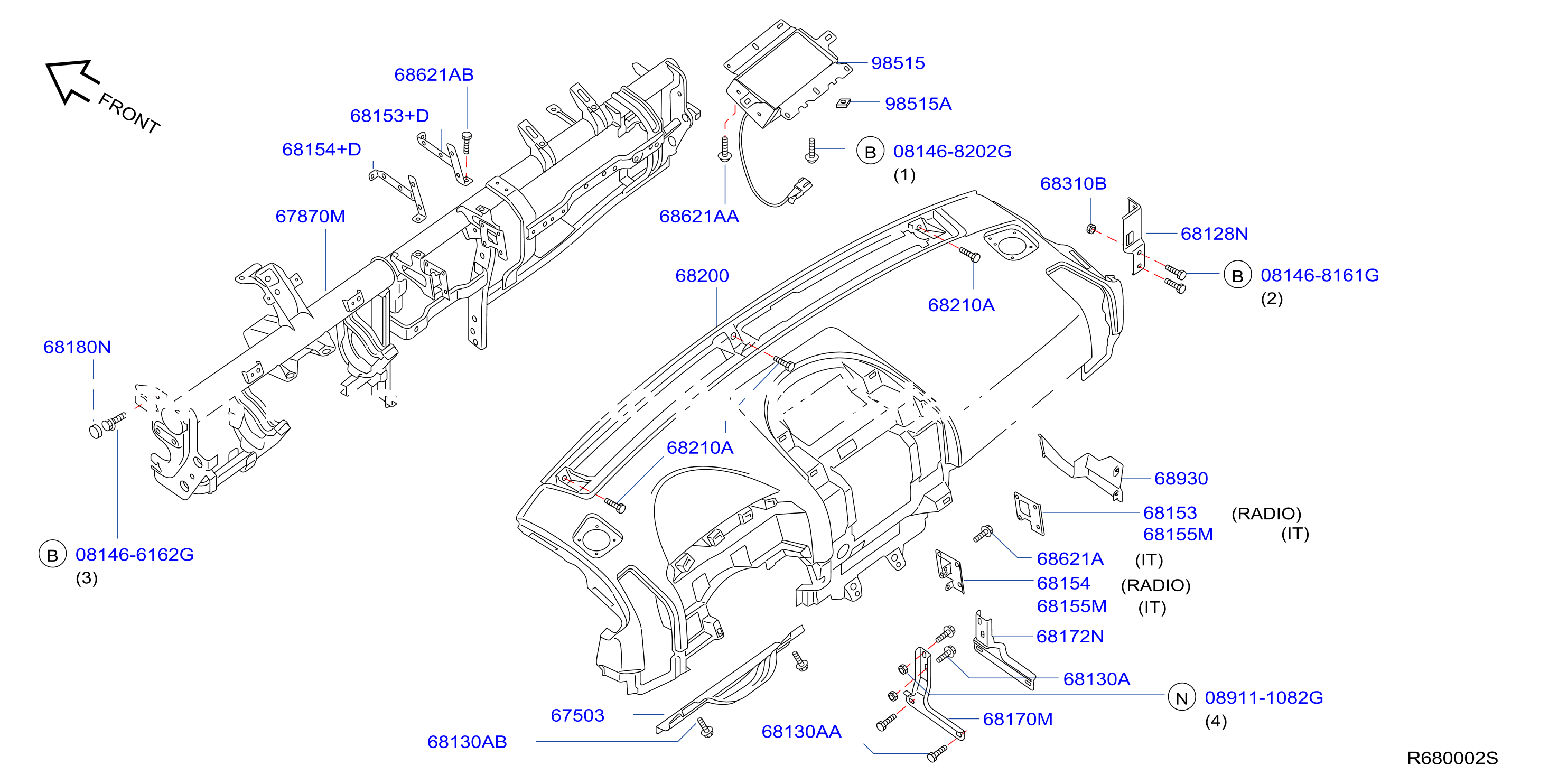 Instrument Panel Pad Cluster Lid Inst Fitting