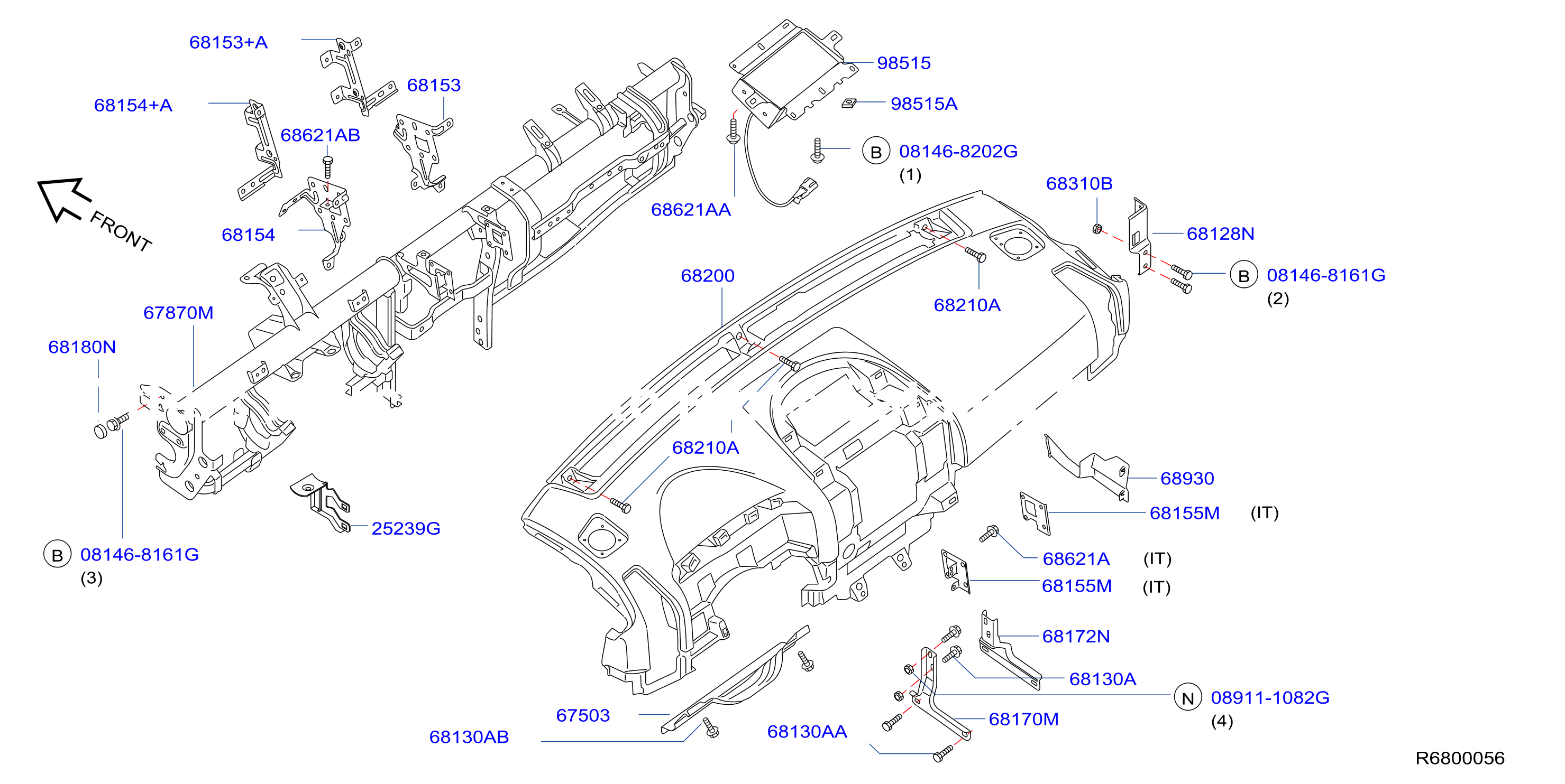 Instrument Panel Pad Cluster Lid Inst Fitting