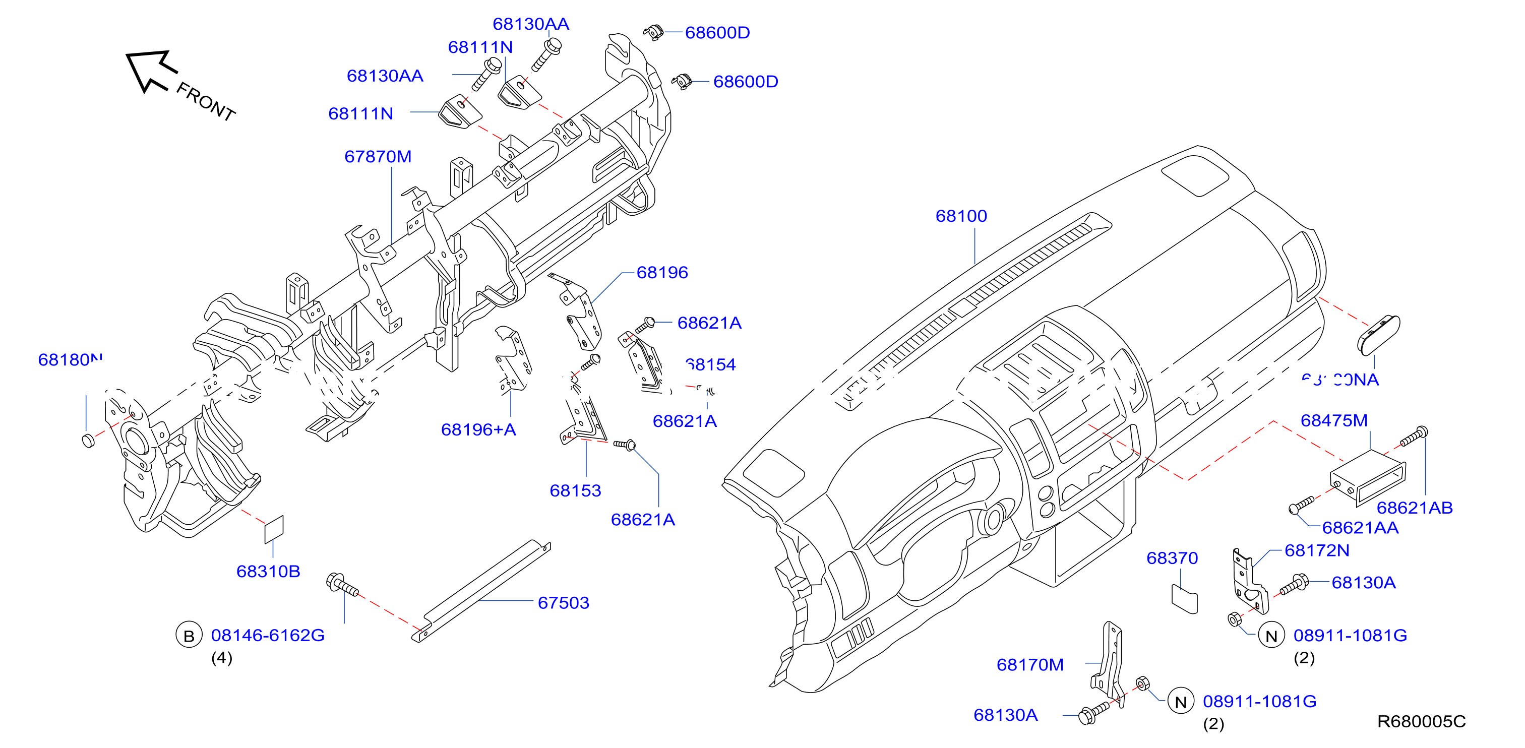 Instrument Panel Pad Cluster Lid Inst Fitting